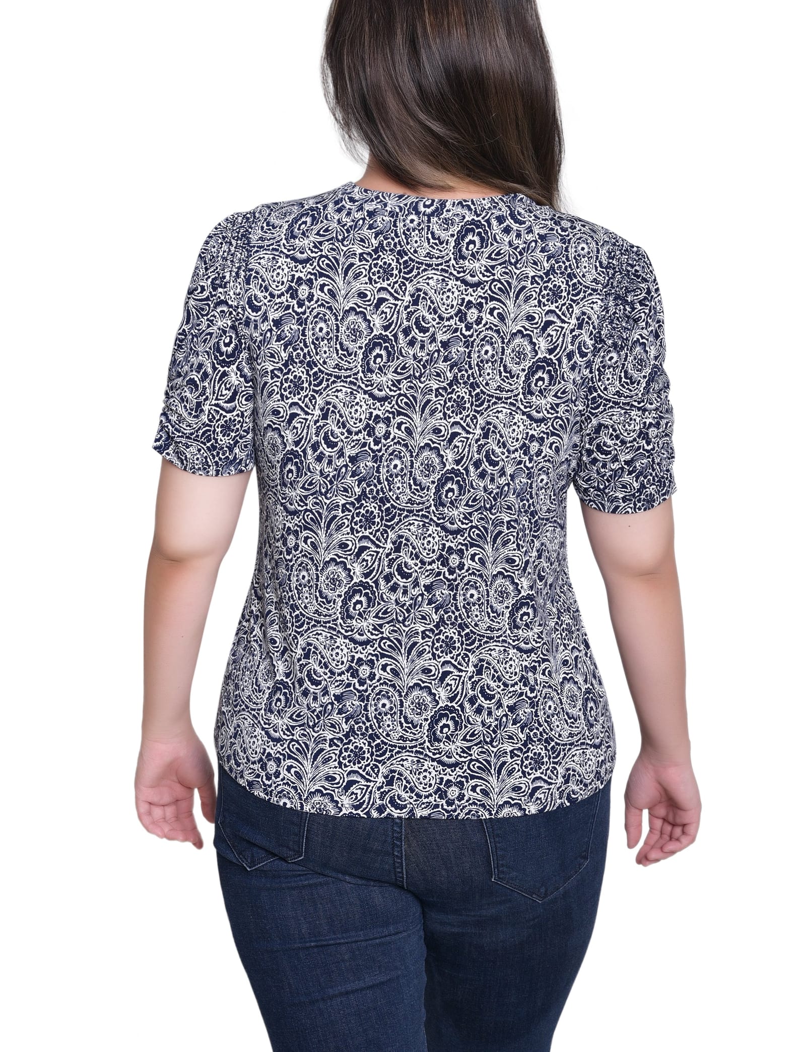 Petite Short Sleeve Scoop Neck Top thumbnail 2