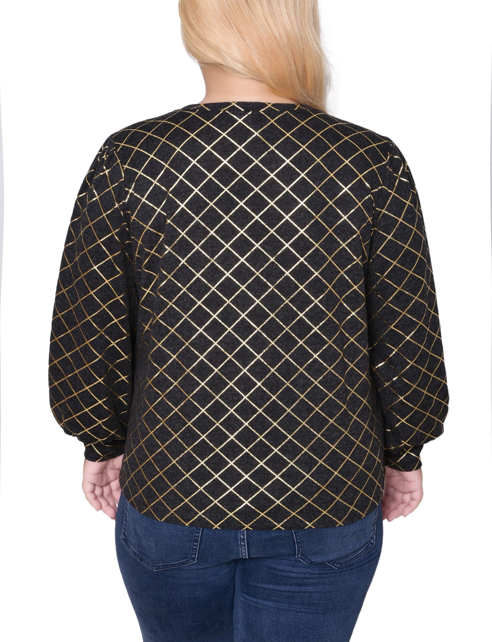 Plus Size Bishop Sleeve Pullover Top thumbnail 2