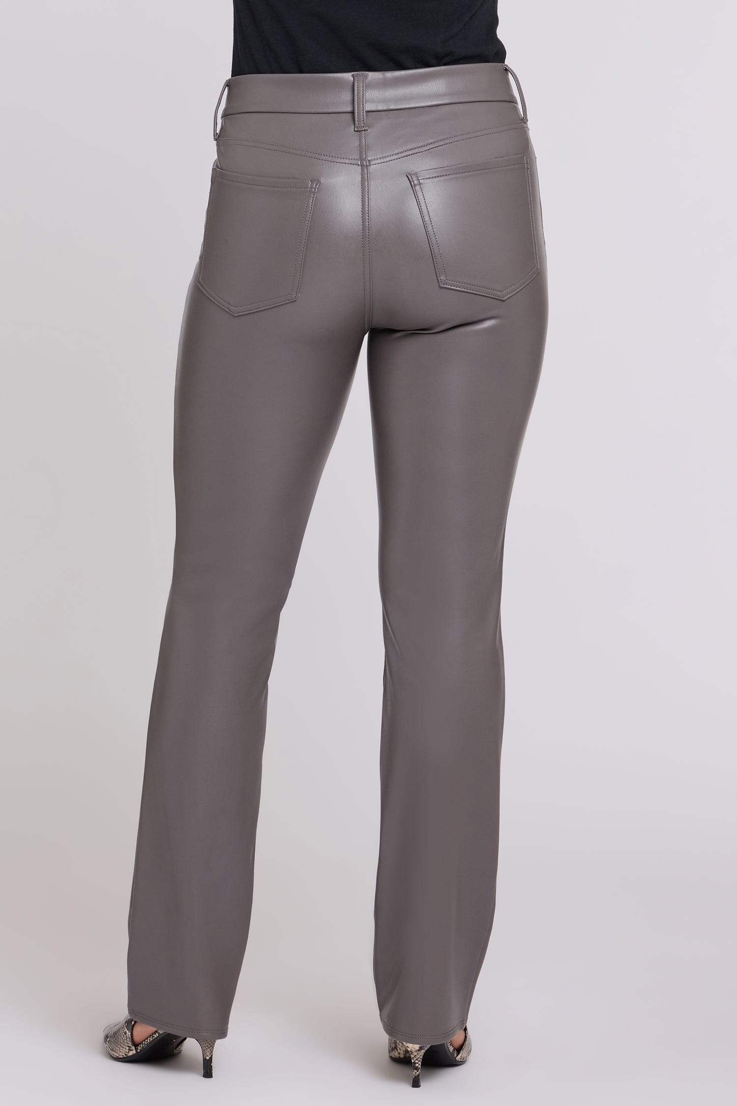 Faux Leather Marilyn Straight Pants in Petite thumbnail 2
