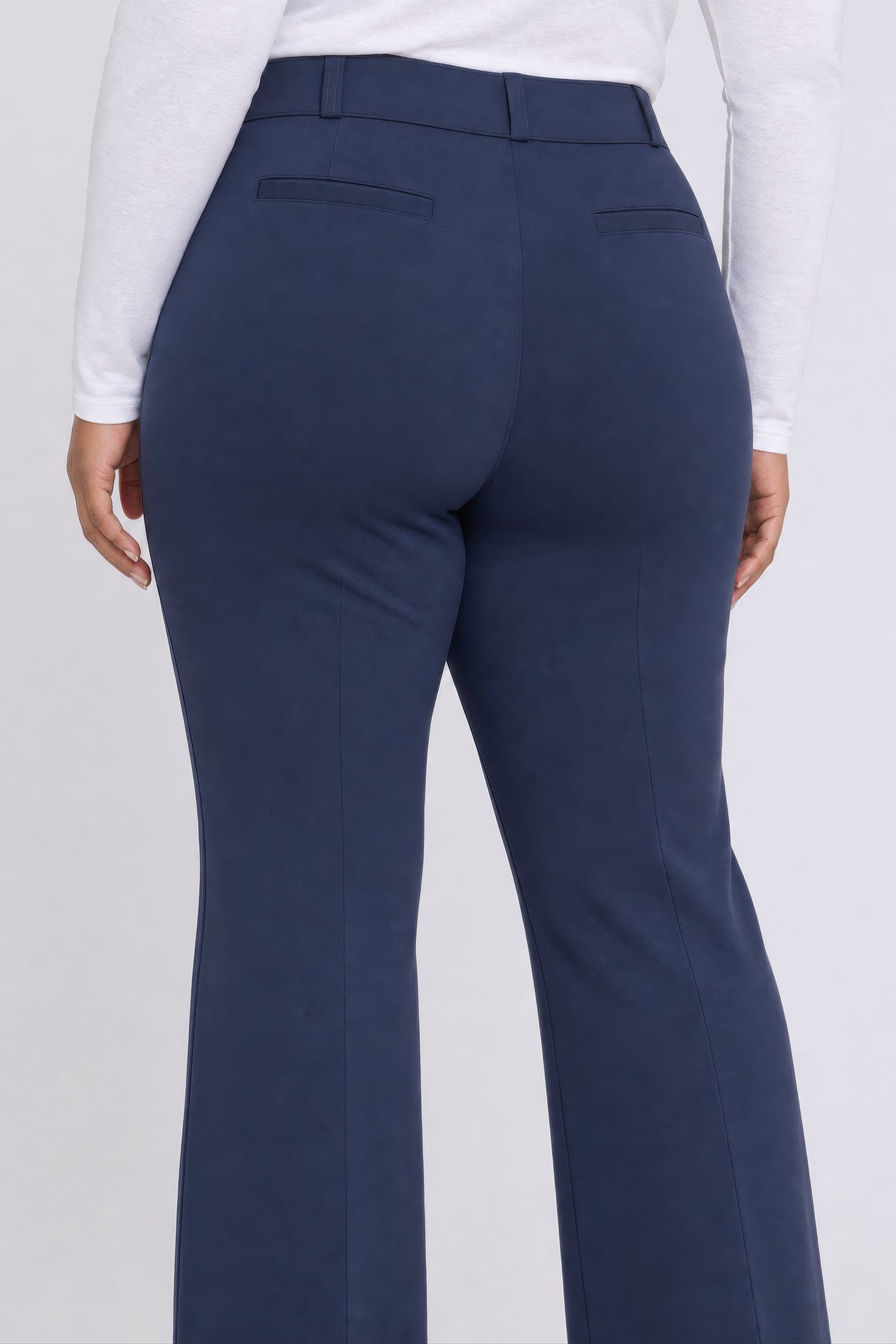 Pull-on Flared Trouser Pants in Plus Size thumbnail 5