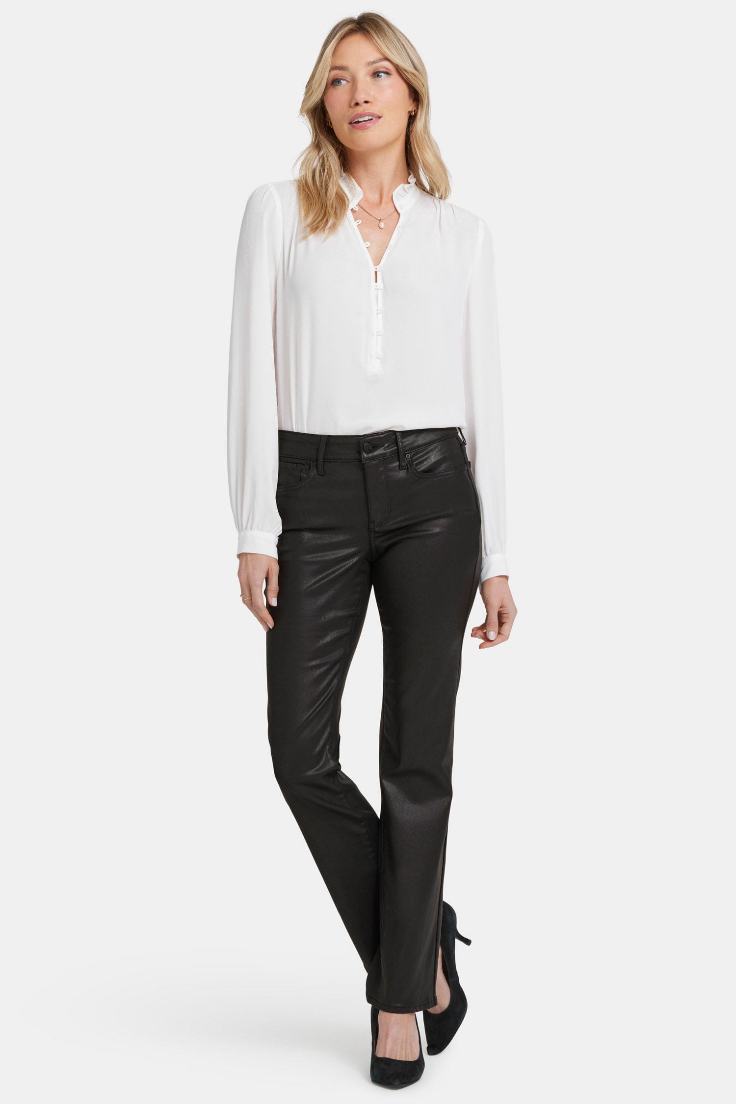 Coated Marilyn Straight Jeans in Petite thumbnail 4