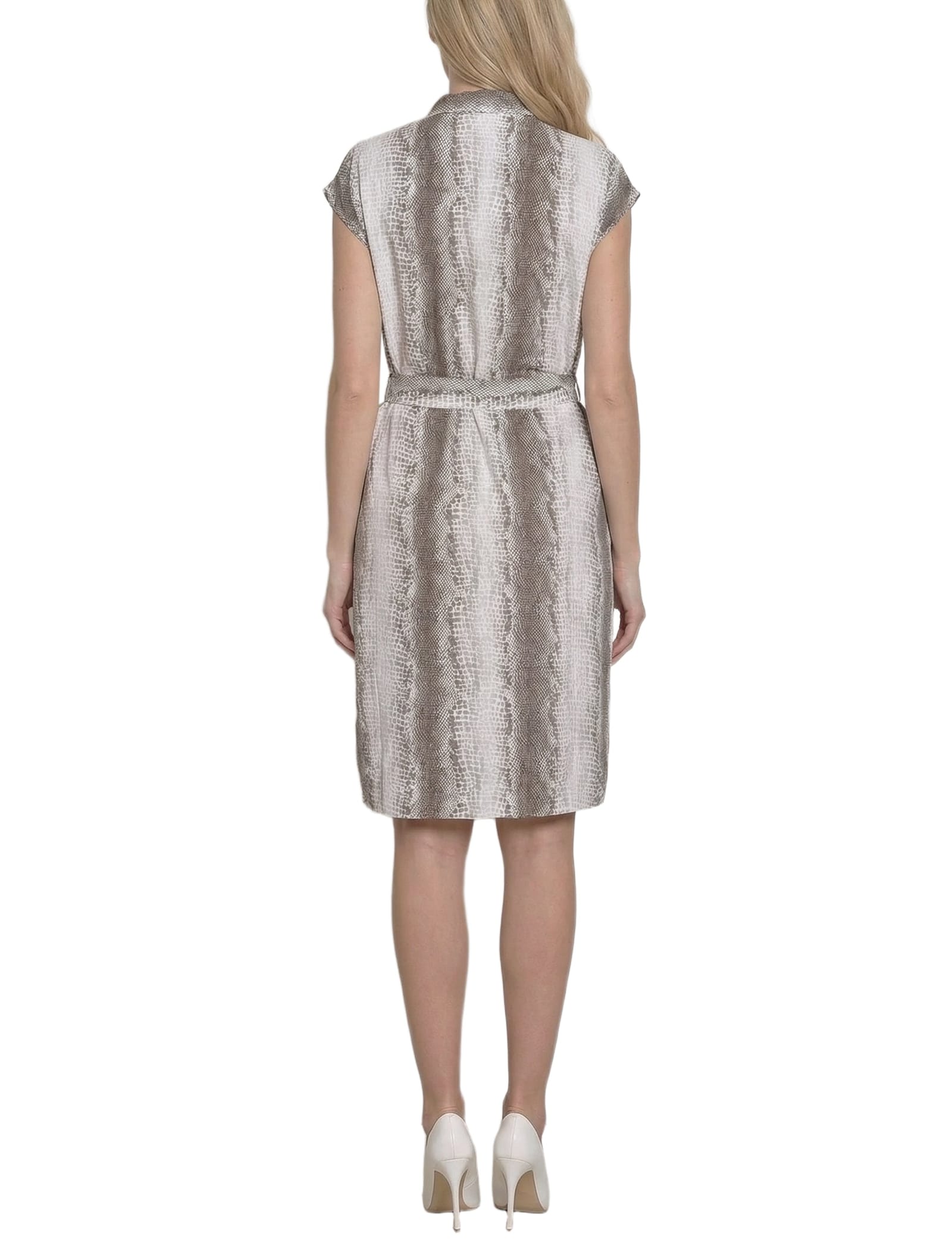 Petite Sleeveless Belted Dress thumbnail 4