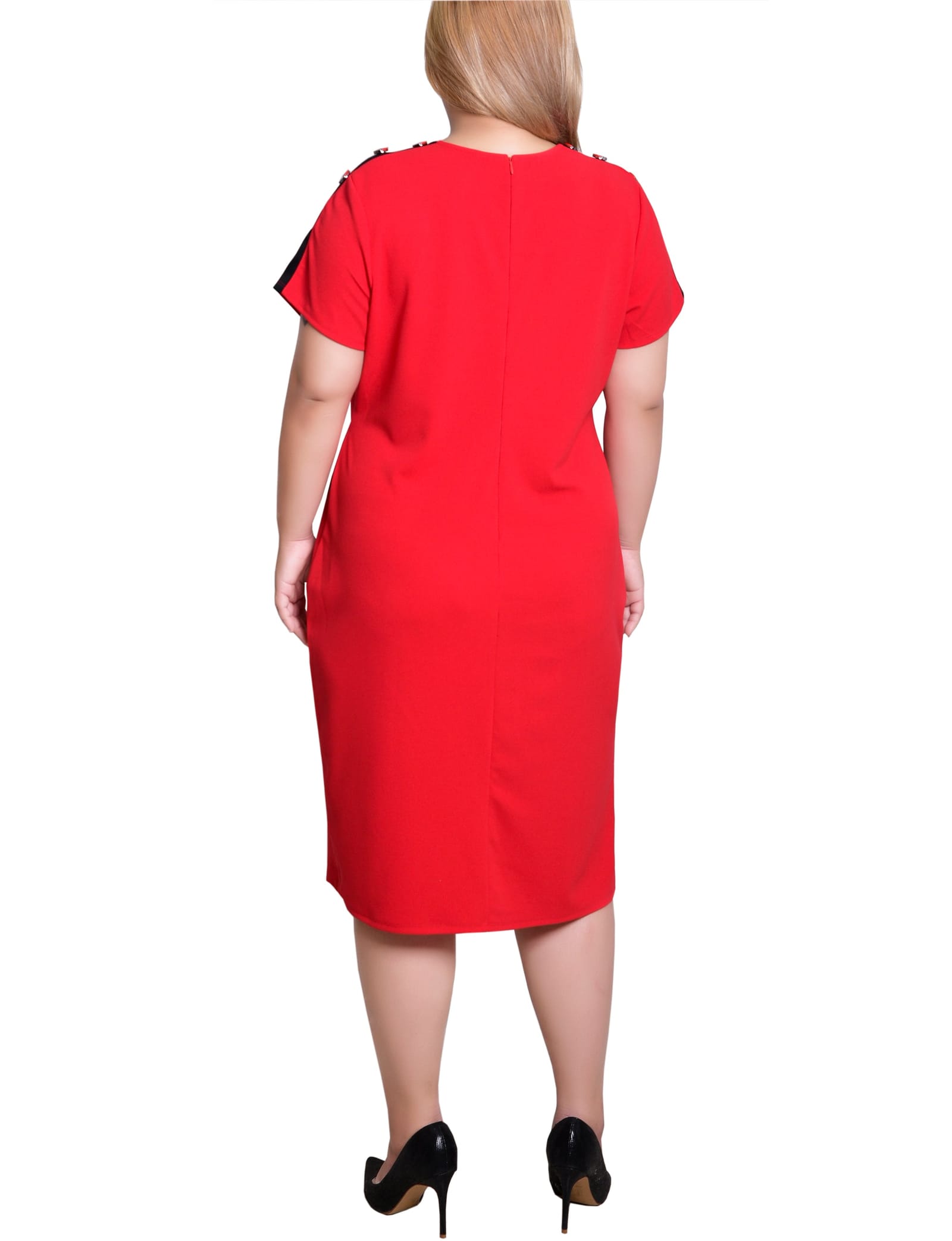 Plus Size Short Sleeve Asymmetrical Hem Dress thumbnail 3