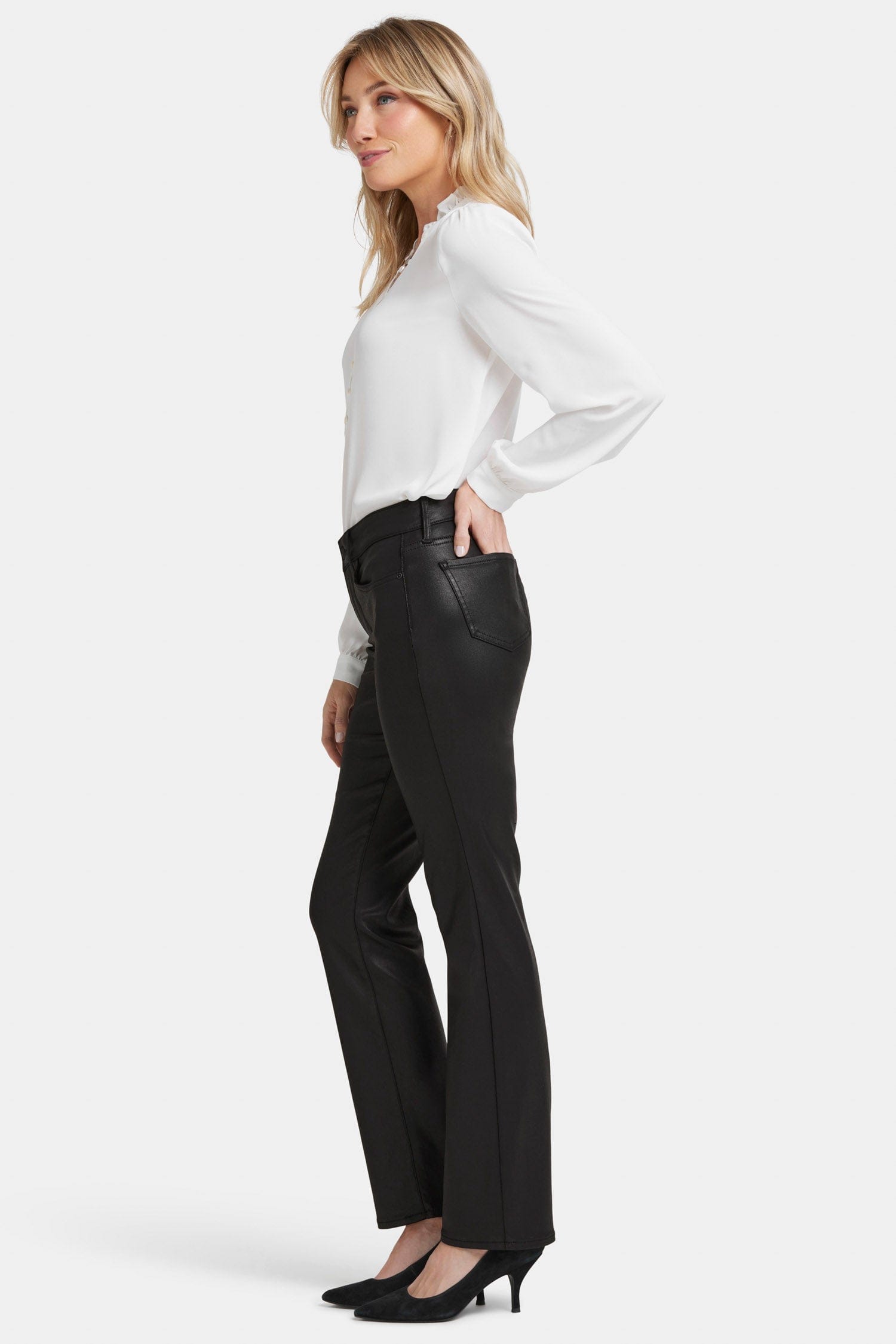 Coated Marilyn Straight Jeans in Petite thumbnail 5