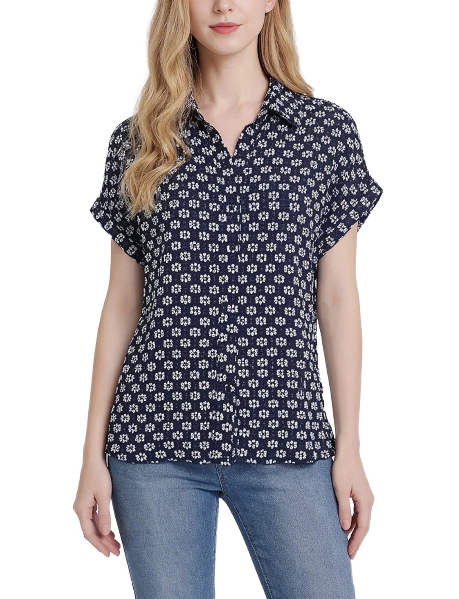 Navy White / L