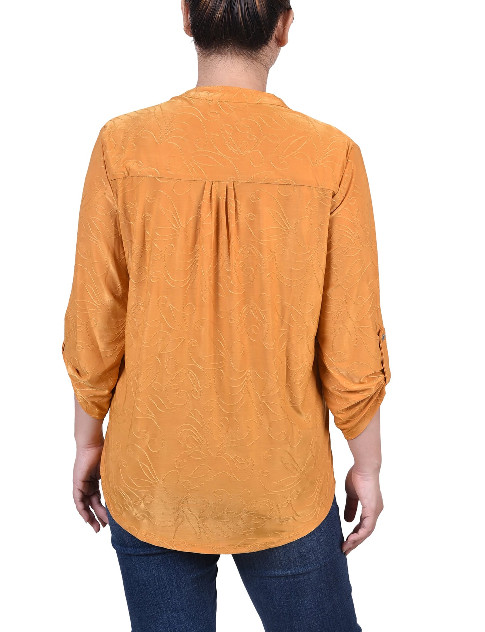 Petite 3/4 Roll Tab Pullover Top thumbnail 3