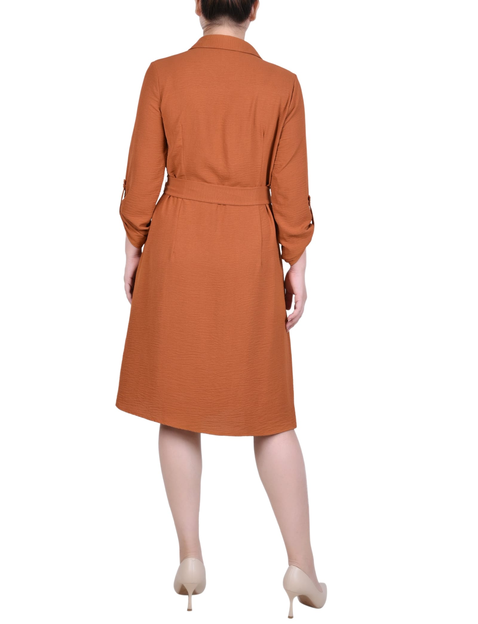 Long Roll Tab Sleeve Shirtdress thumbnail 3