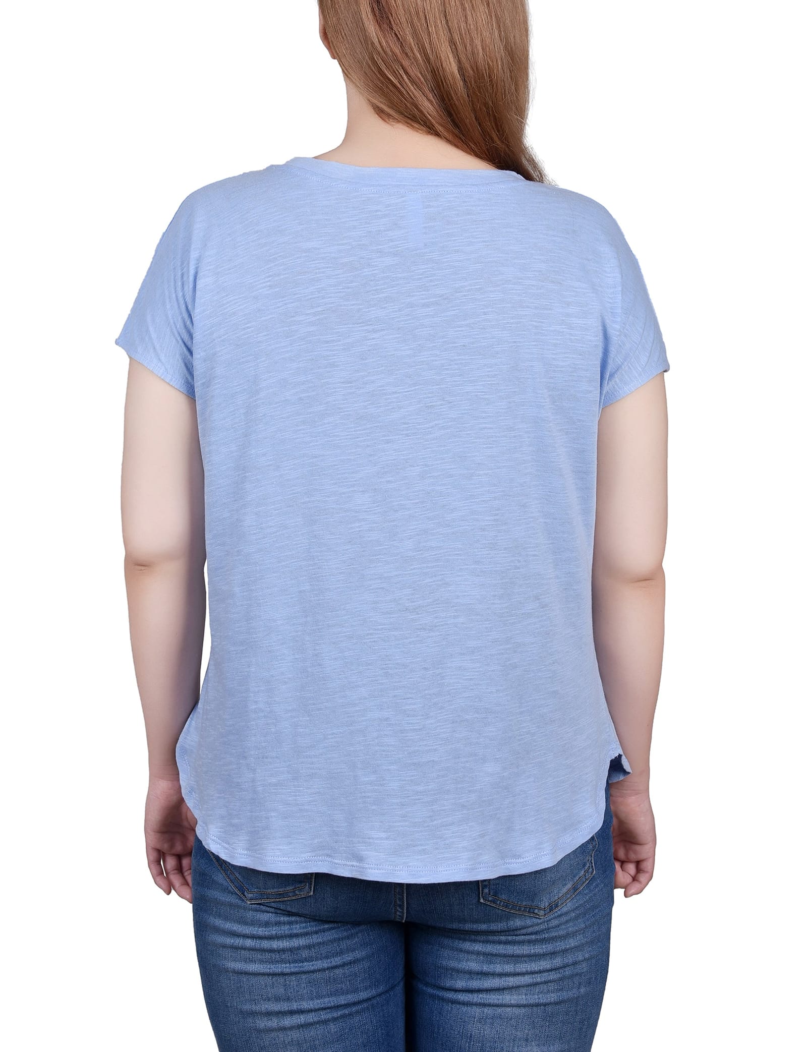 Petite Short Sleeve Slub Knit Top thumbnail 4