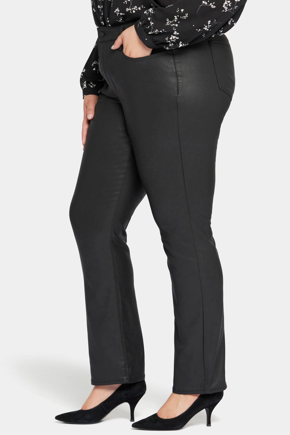 Coated Marilyn Straight Jeans in Plus Size thumbnail 3