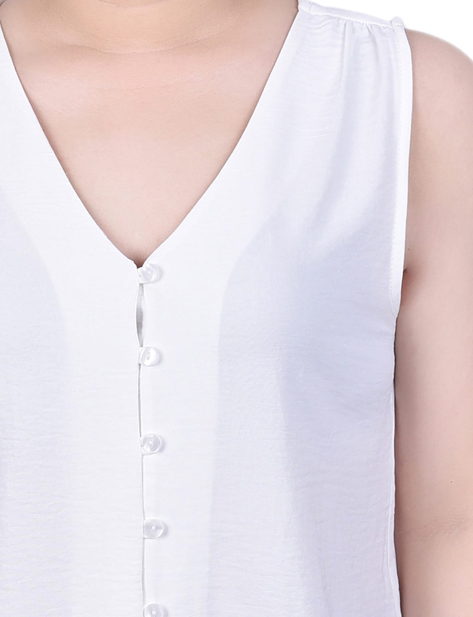 Petite Sleeveless Button Front Blouse thumbnail 4
