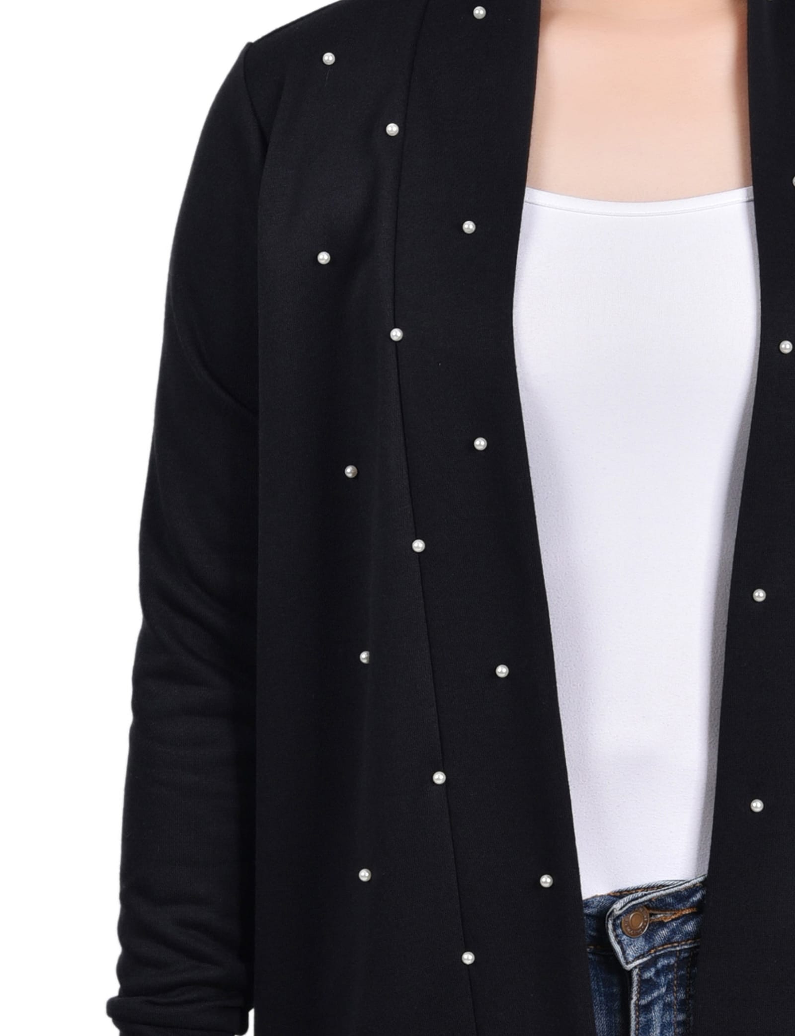Long Sleeve Pearl Detail Cardigan thumbnail 2