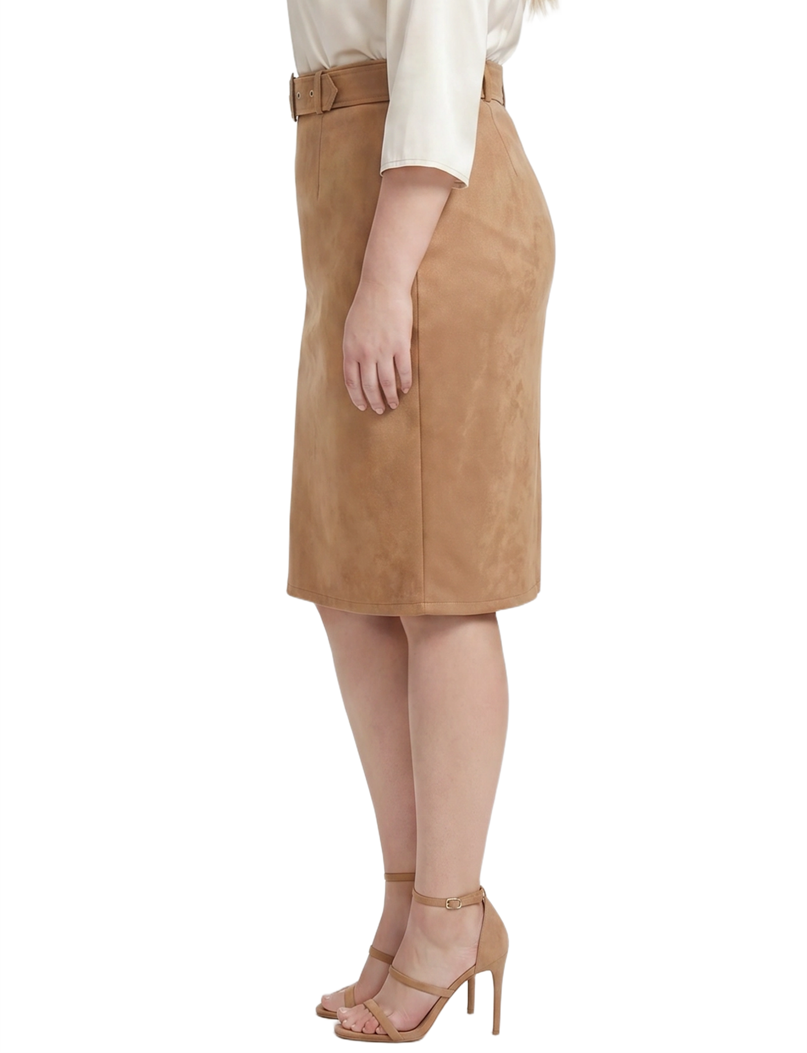 Plus Size Faux Suede Pencil Skirt thumbnail 2