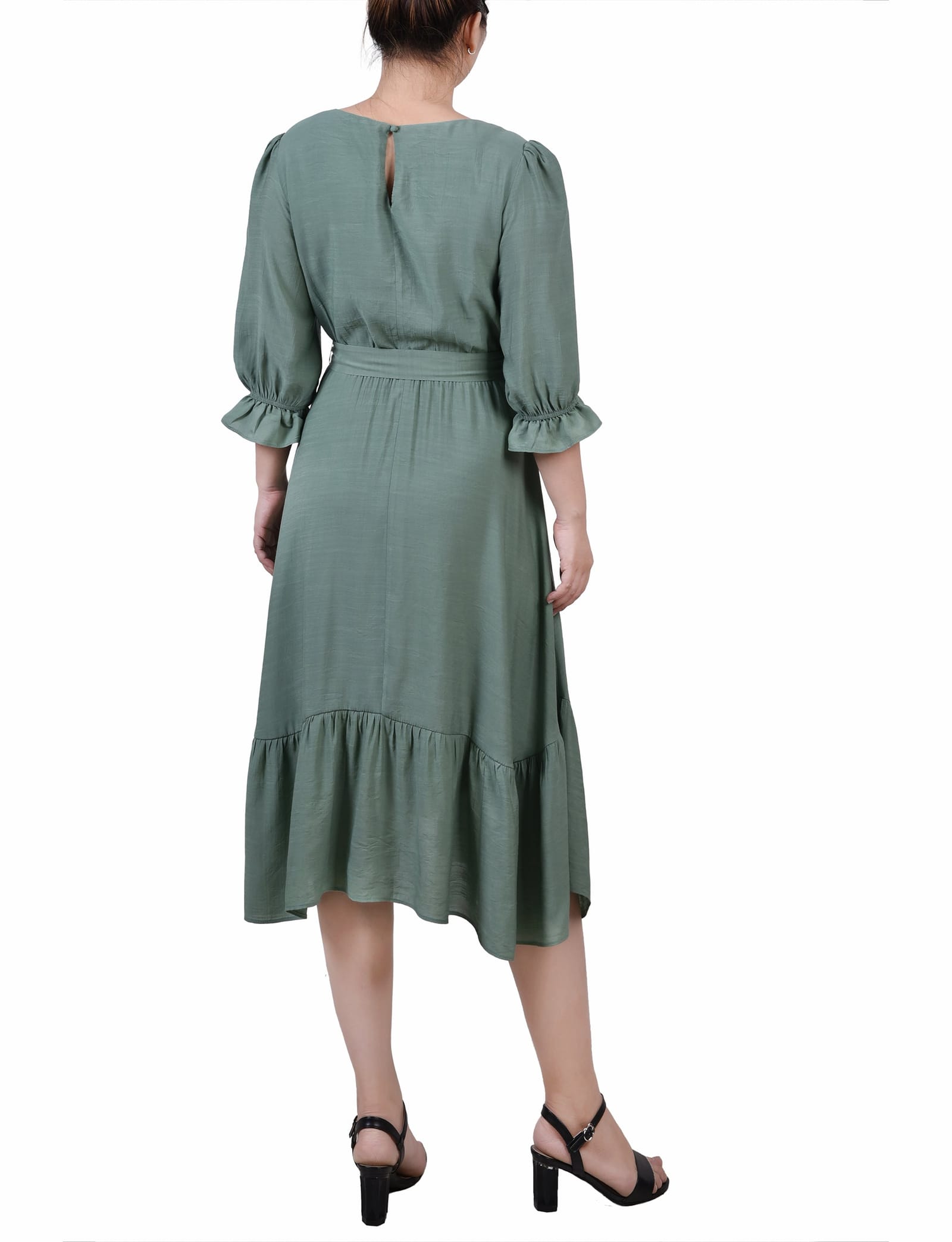 3/4 Sleeve Flounced Dress thumbnail 3