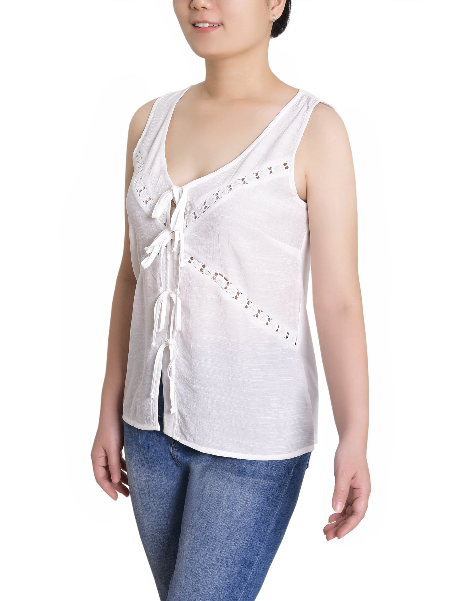 Petite Sleeveless Tie Detail Blouse thumbnail 2