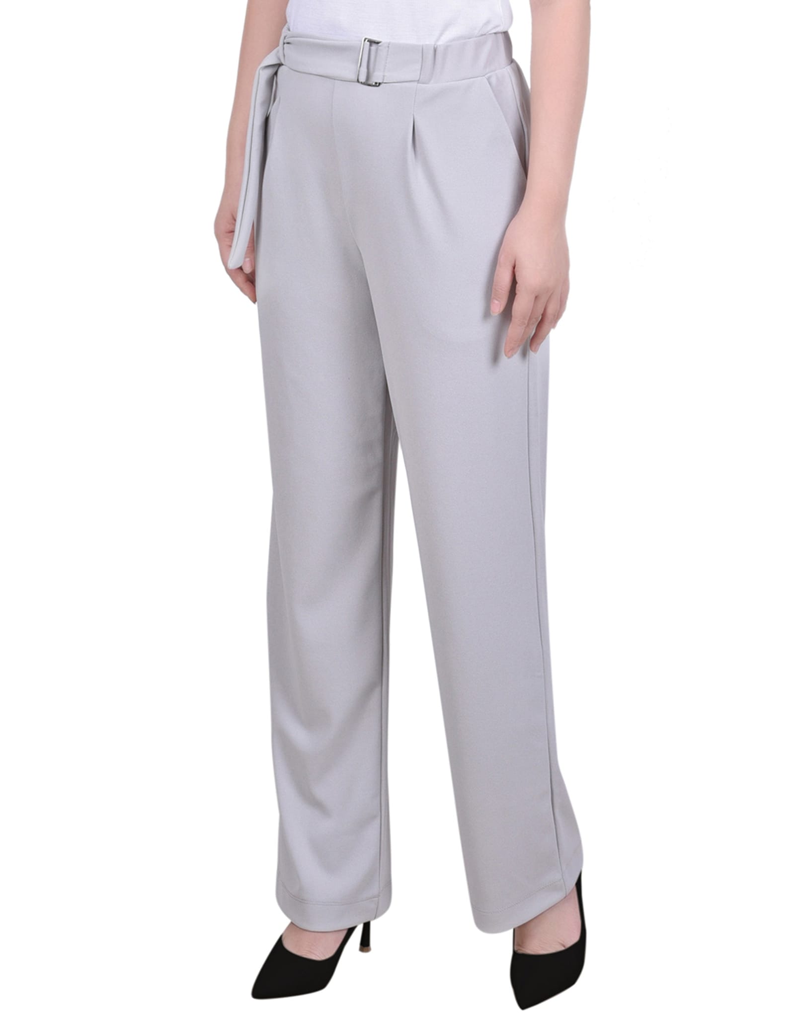 Petite Belted Scuba Crepe Pants thumbnail 3