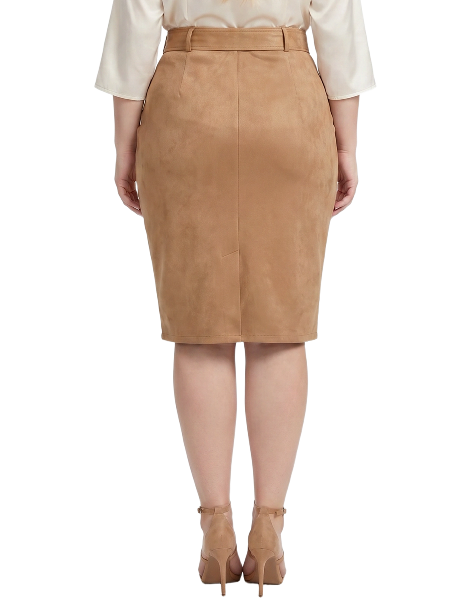Plus Size Faux Suede Pencil Skirt thumbnail 3