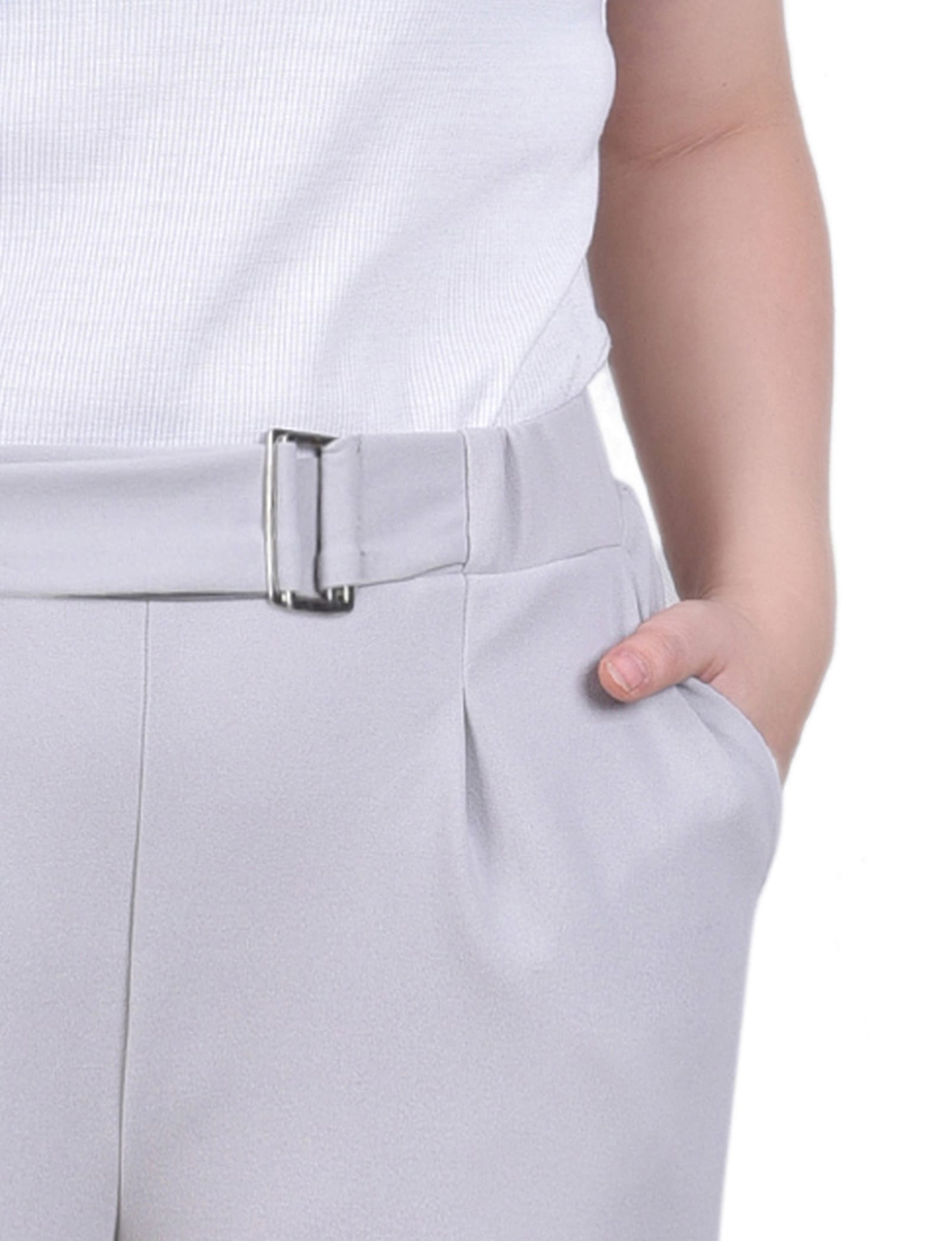 Belted Scuba Crepe Pants thumbnail 2