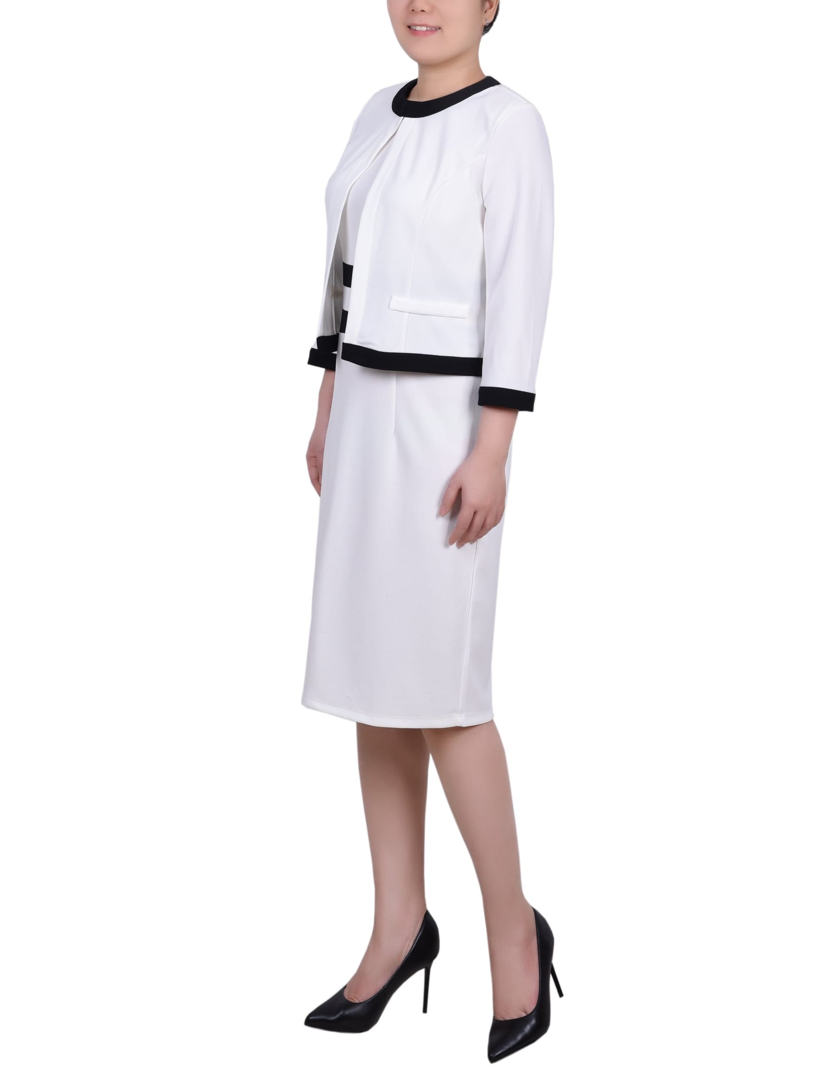 Elbow Sleeve Colorblocked 2 Piece Dress Set thumbnail 2
