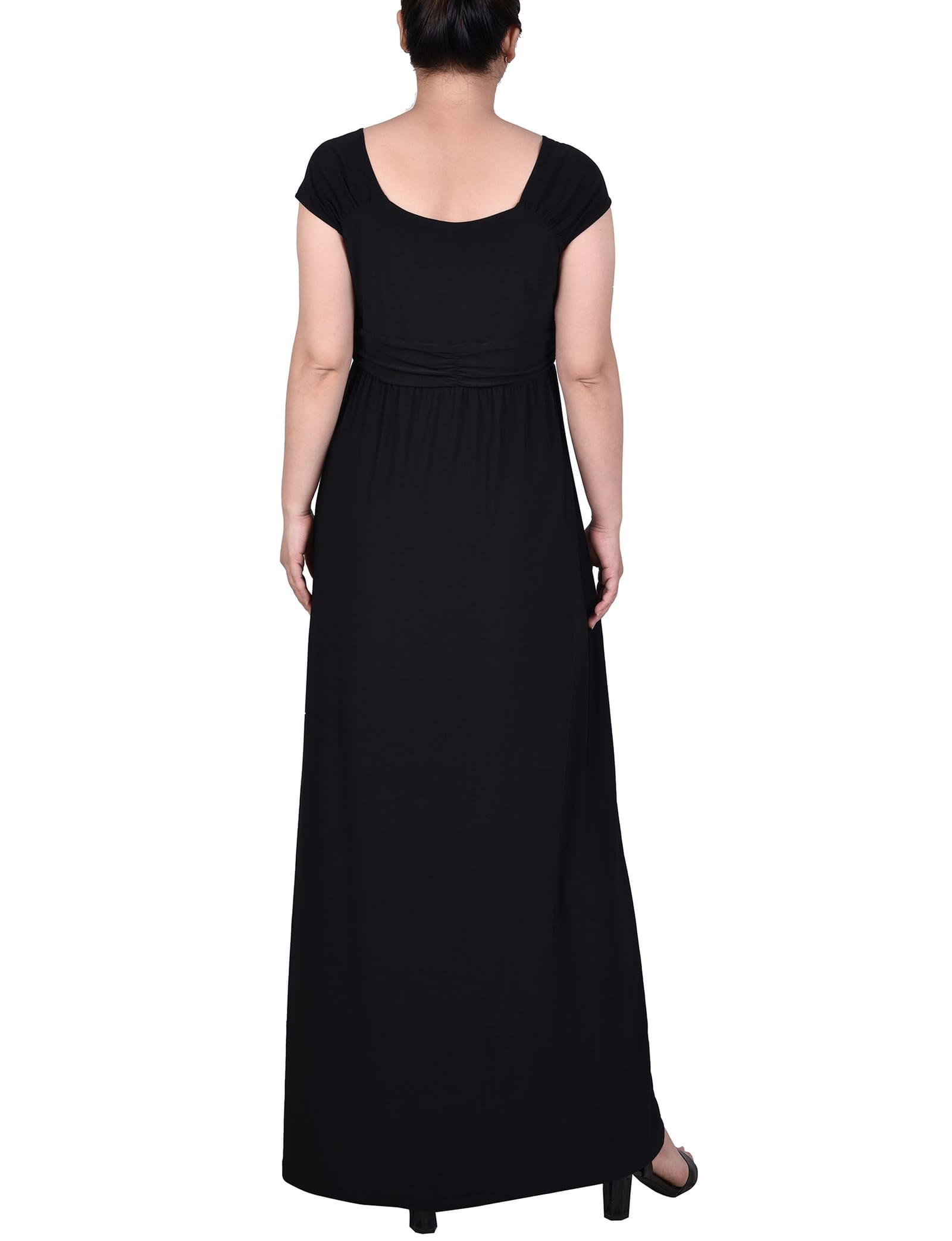 Petite Ruched Empire-Waist Maxi Dress thumbnail 2