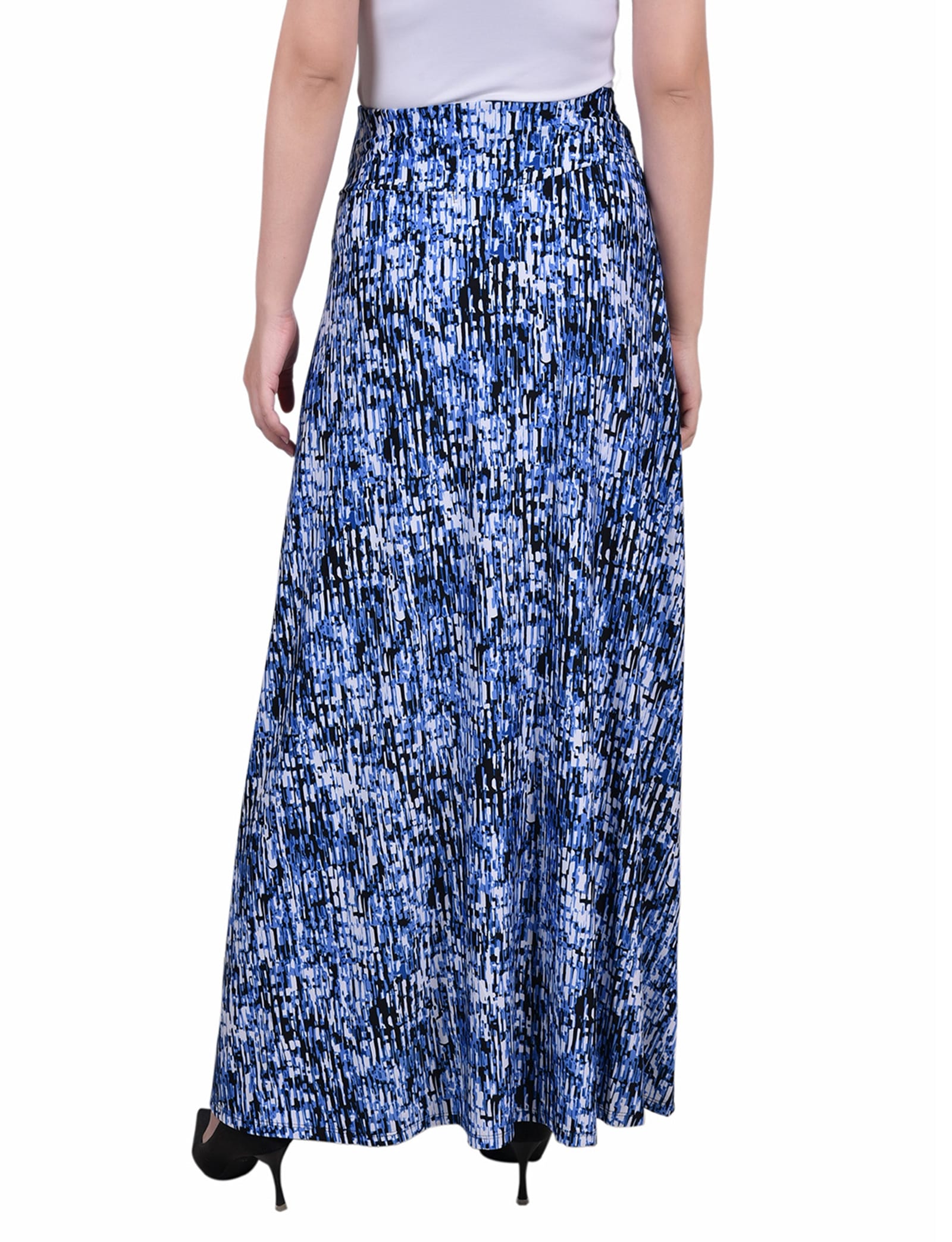 Petite Maxi a-Line Skirt with Front Faux Belt with Ring Detail thumbnail 2