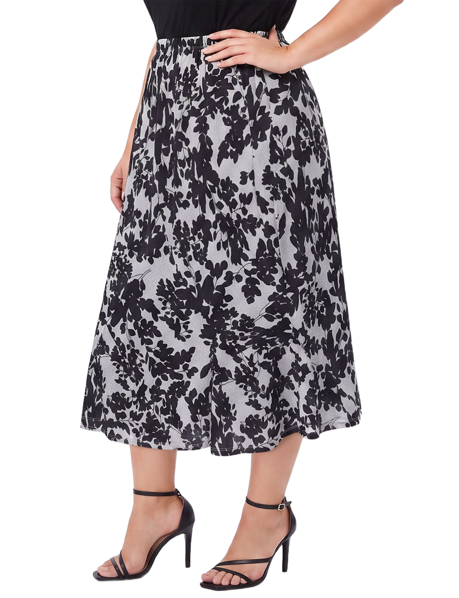 Plus Size Hacci a-Line Skirt with Godets thumbnail 2