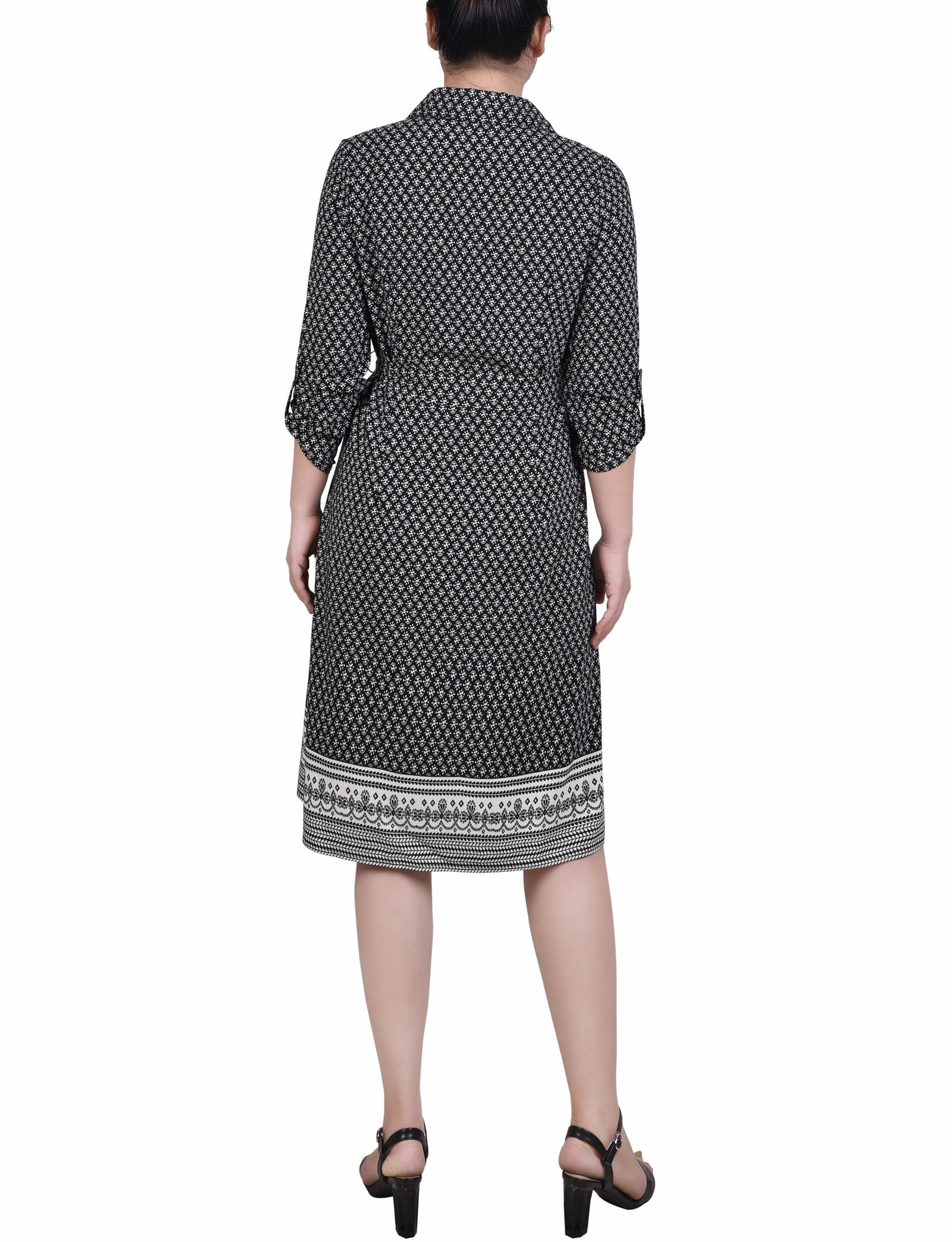 3/4 Roll Tab Sleeve Belted Shirtdress thumbnail 3
