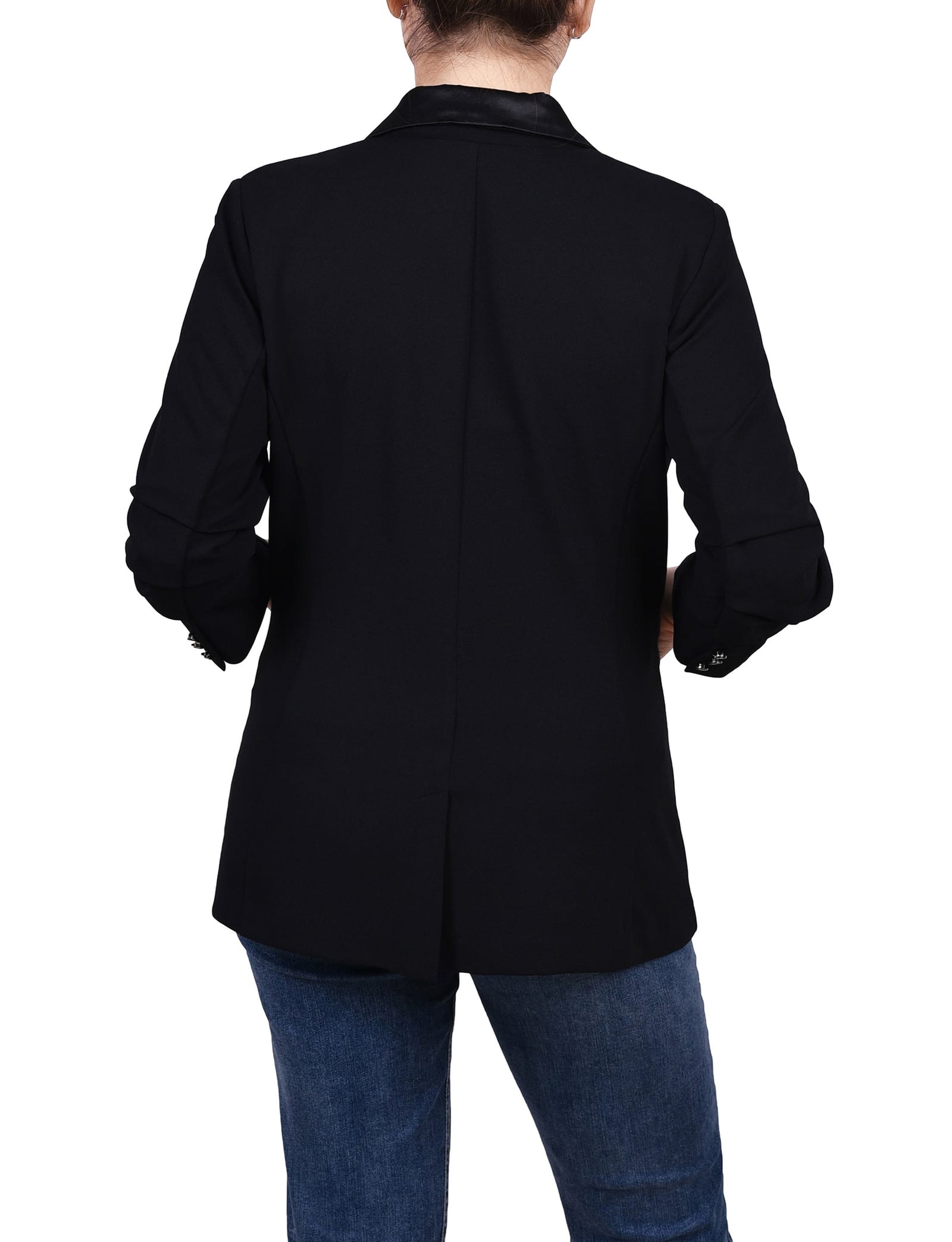 Satin Lapel Scuba Crepe Jacket thumbnail 3