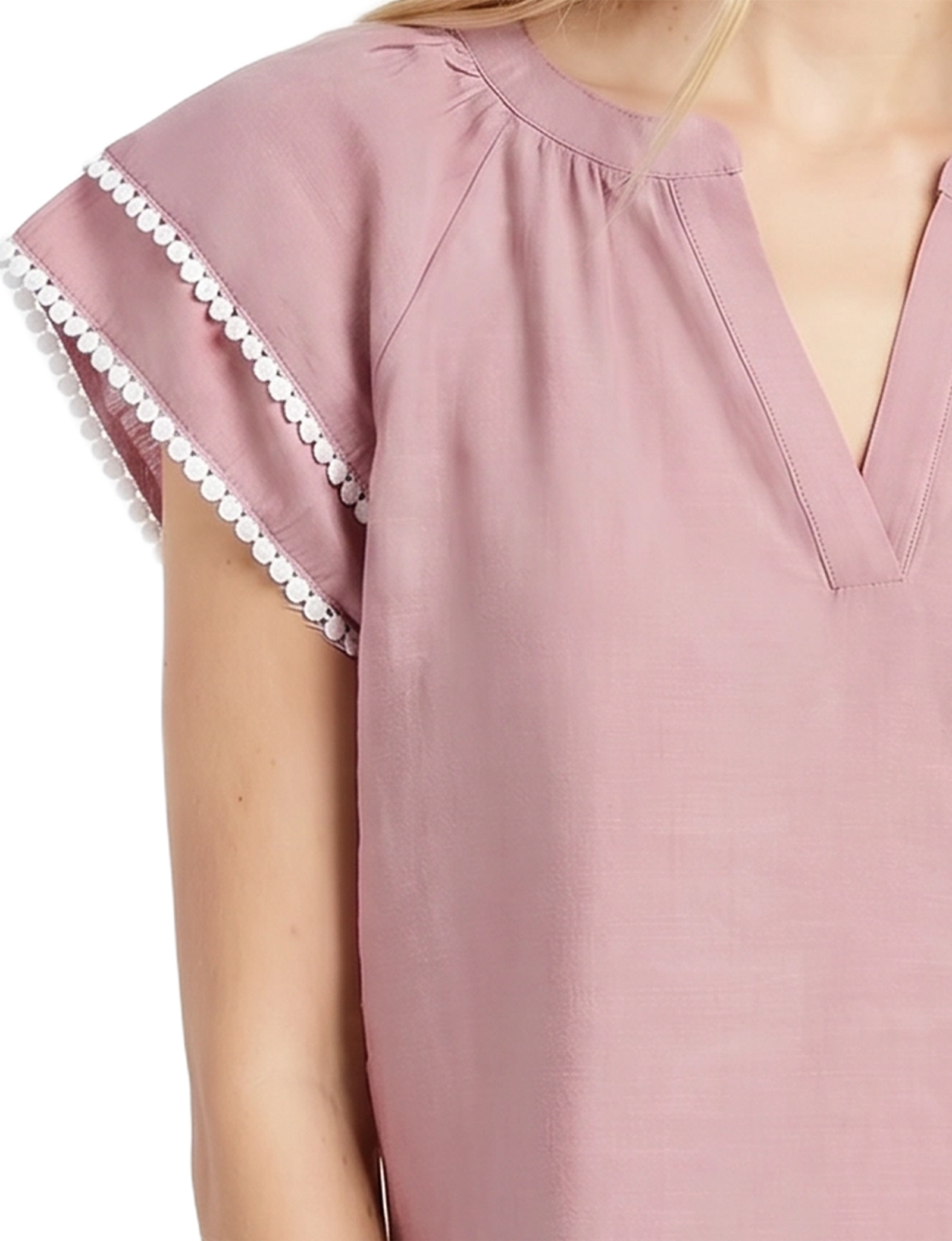Petite Double-Layer V-Neck Blouse thumbnail 3
