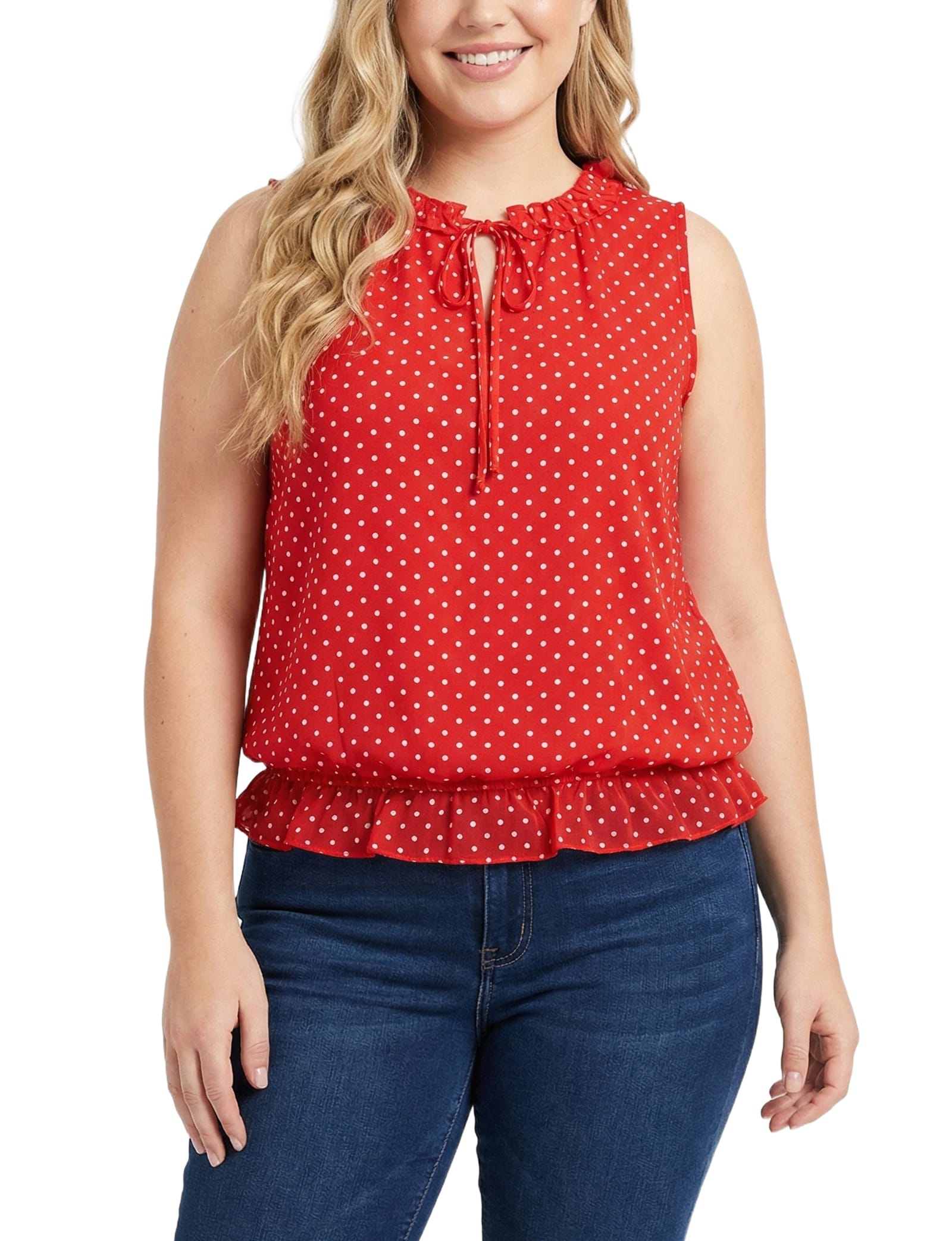 Chinese Red White Dots / 2x