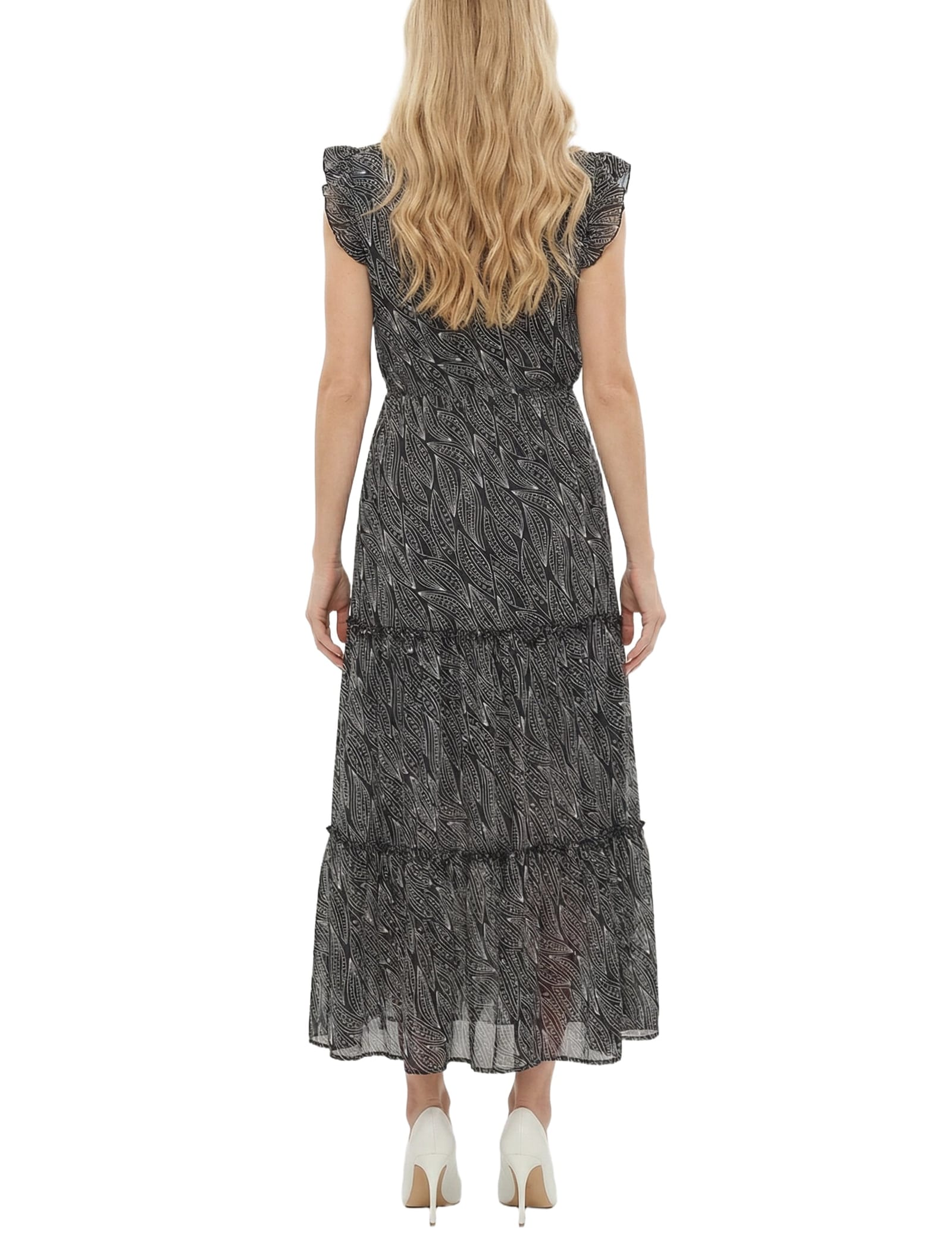 Petite Flutter Sleeve Tiered Dress thumbnail 4