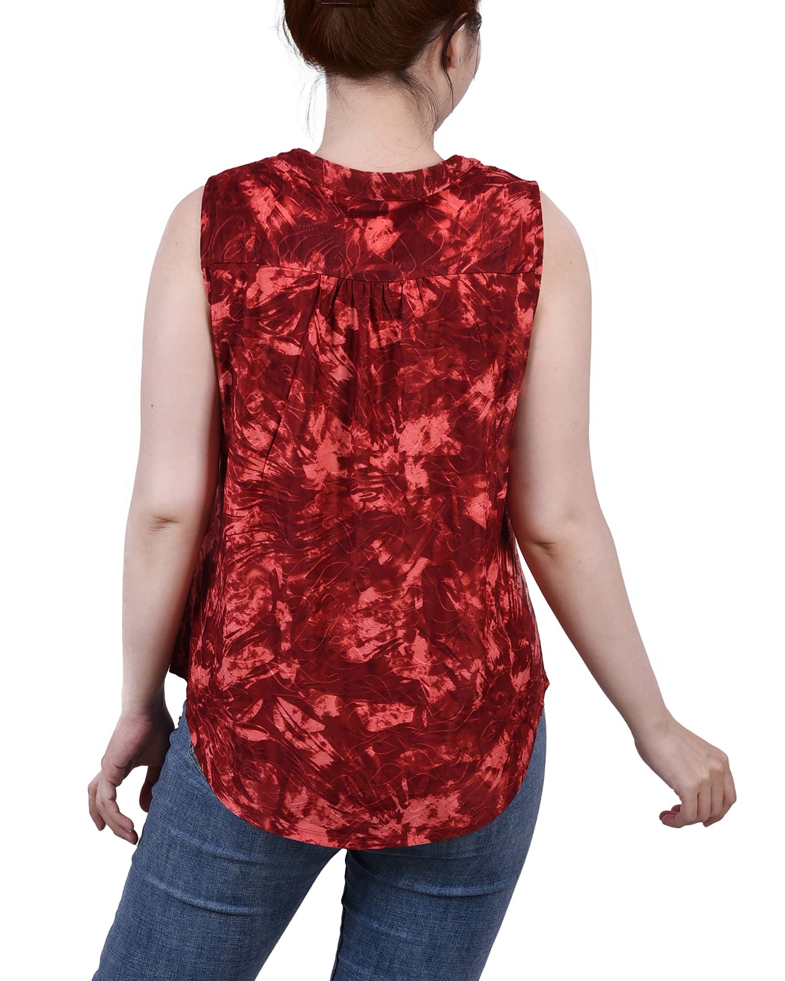 Petite Sleeveless Jacquard Y Neck Top thumbnail 5