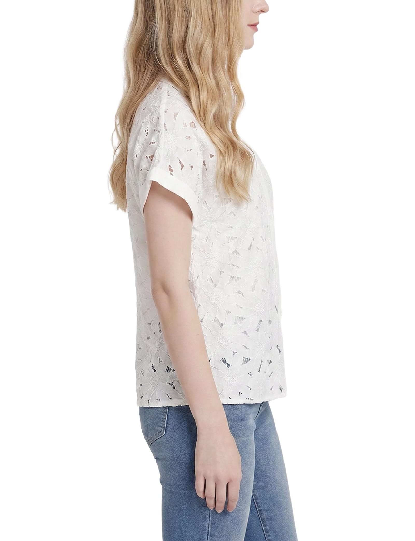 Petite Short Sleeve Eyelet Blouse thumbnail 2