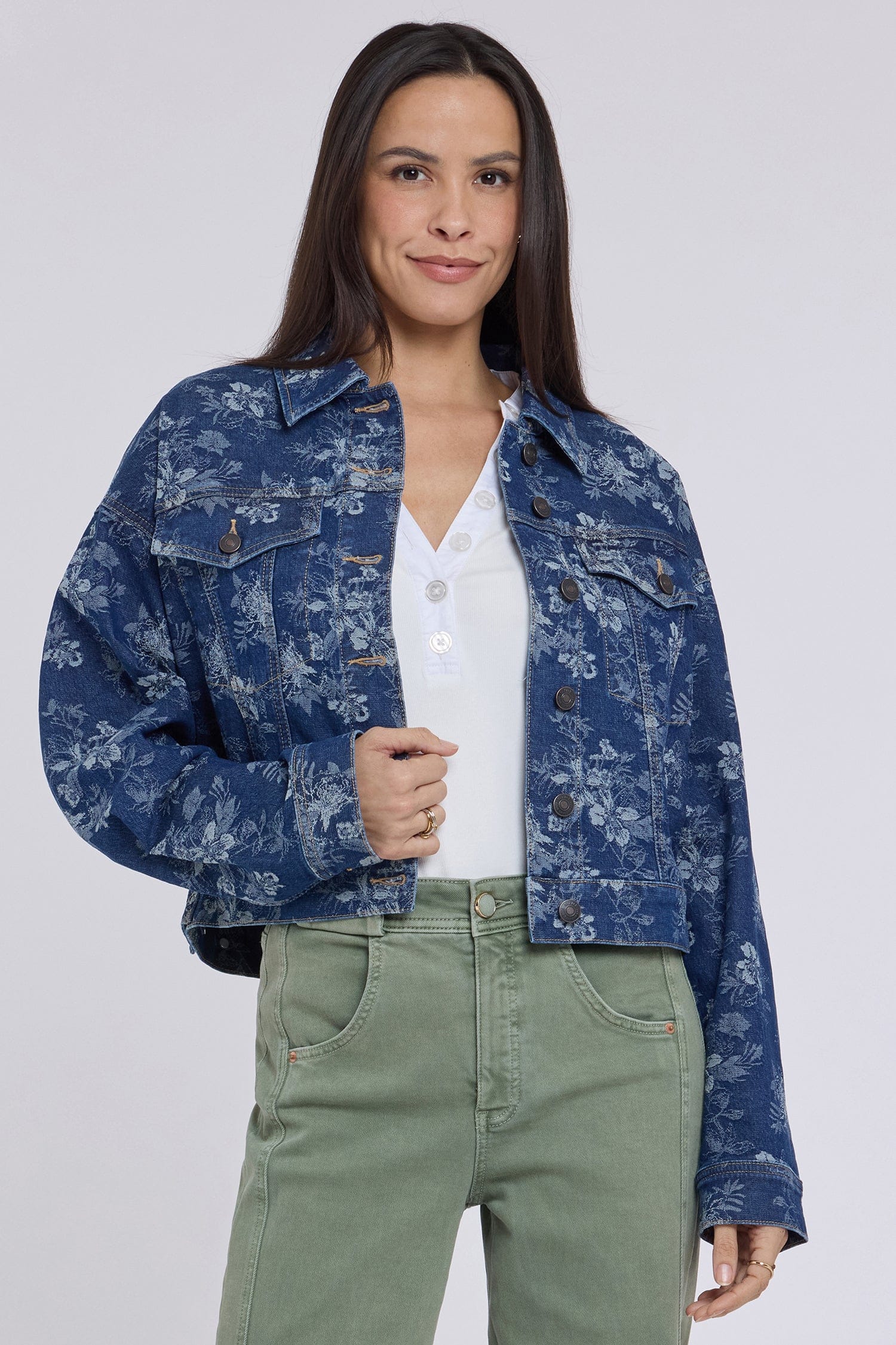 Xxs / Floral Jacquard Indigo