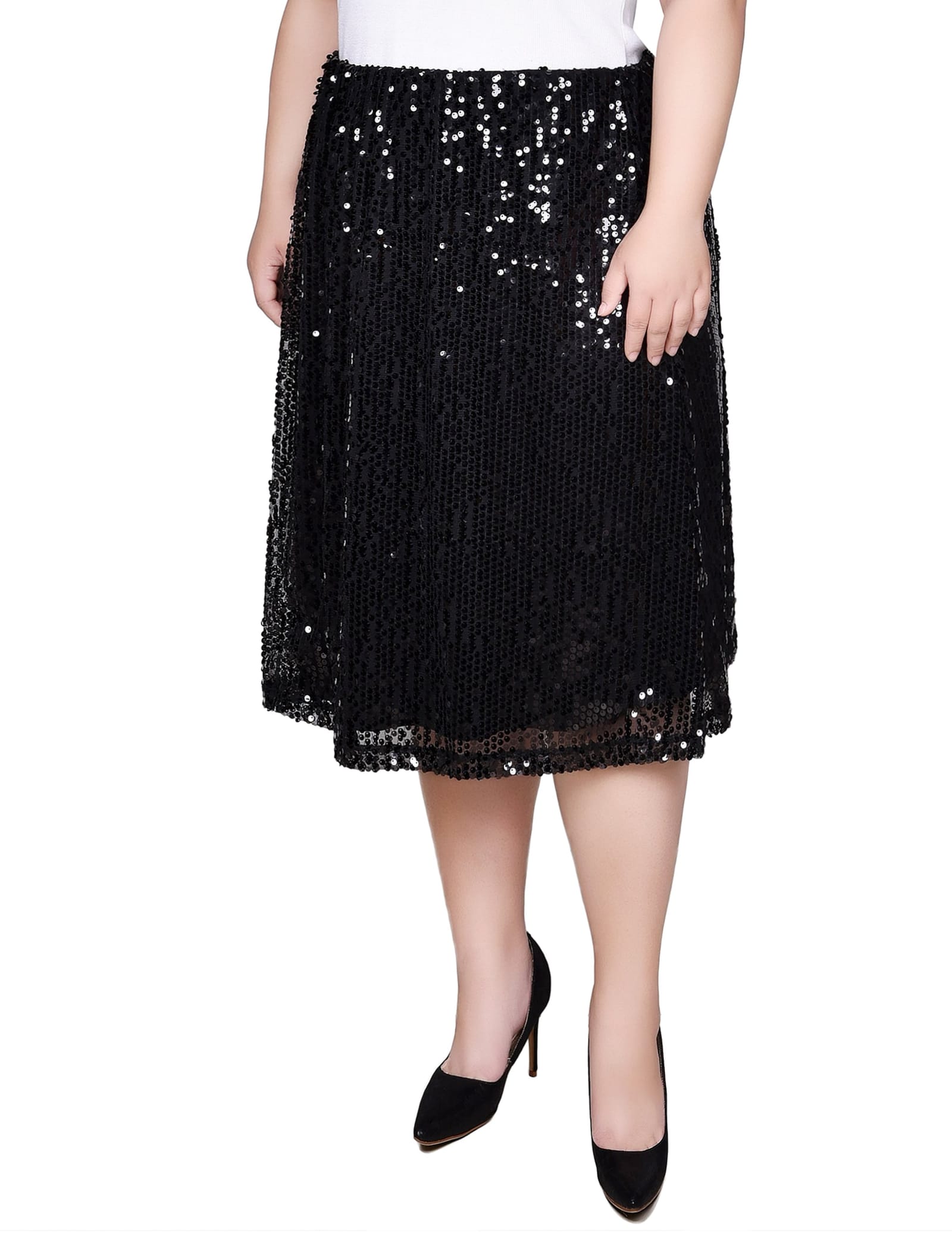 Plus Size Knee Length Sequined Skirt thumbnail 2