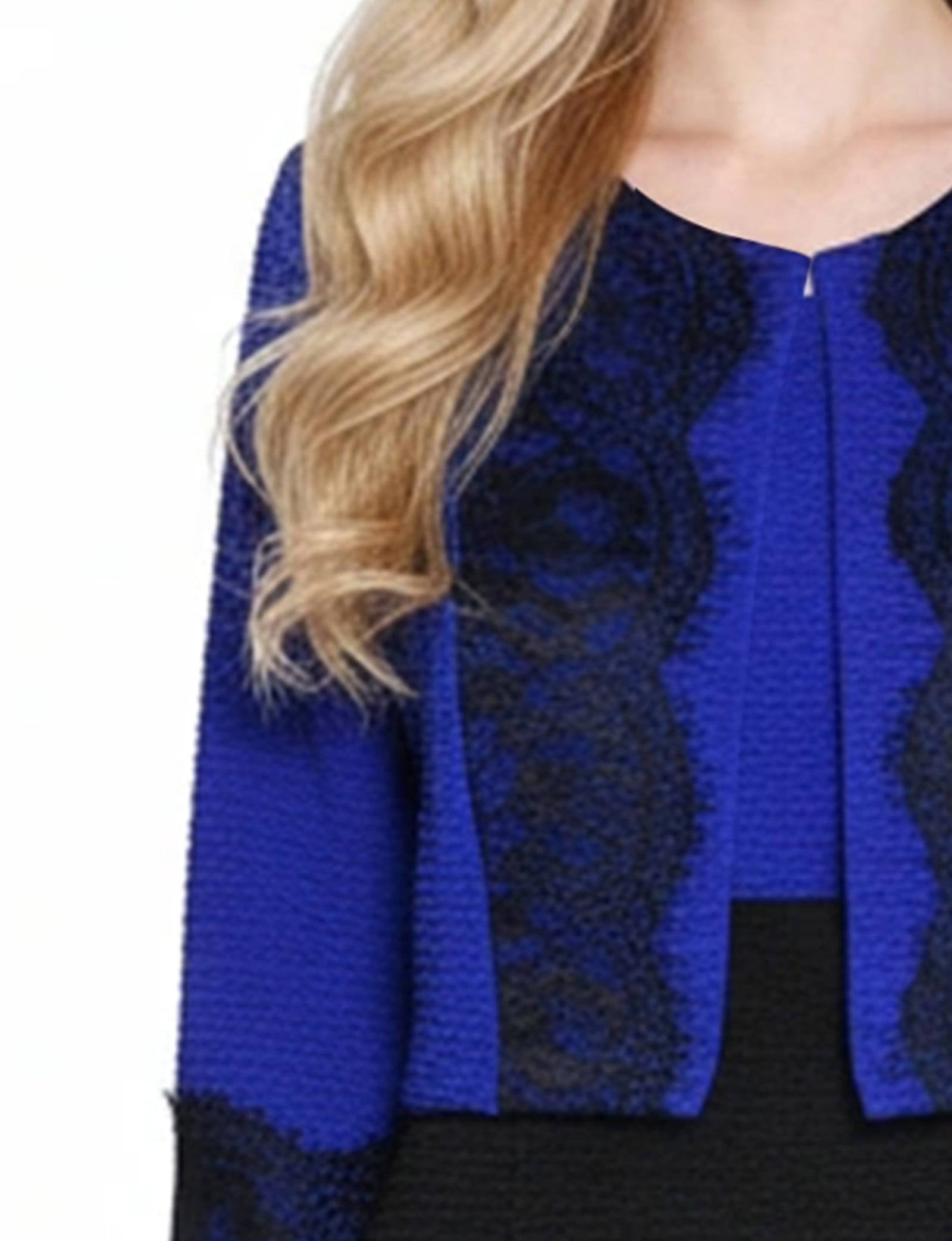 Petite Lace-Detail 2 Piece Textured Knit Dress Set thumbnail 3