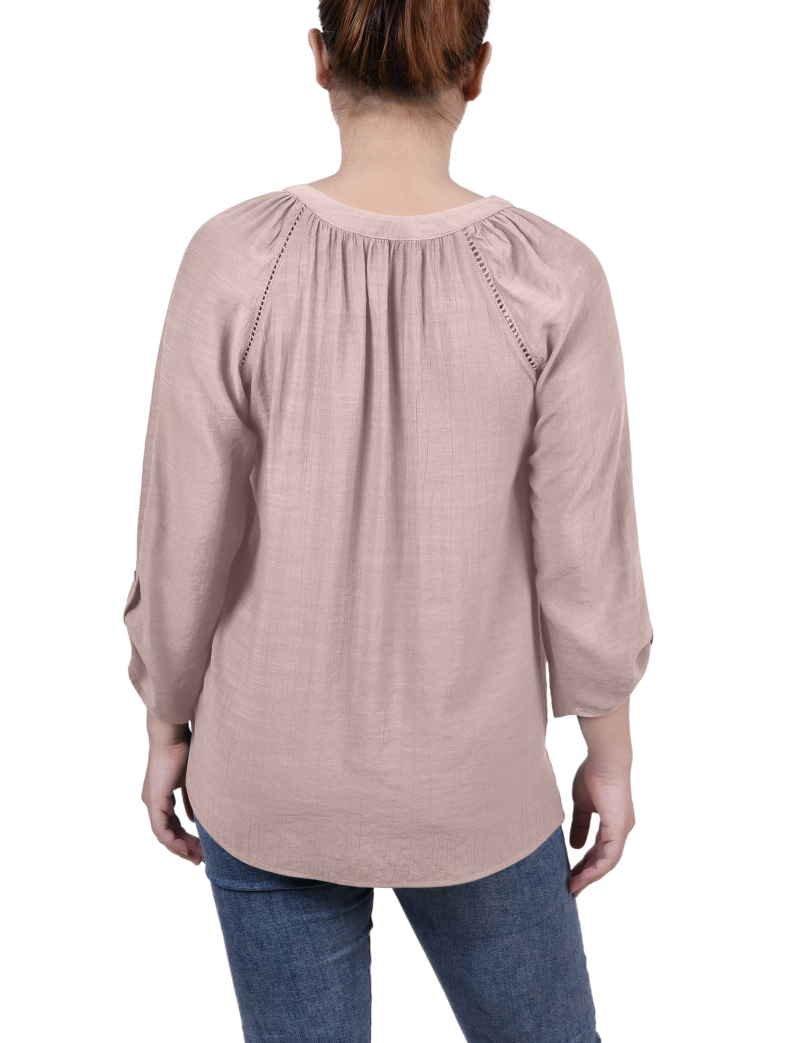 Petite Raglan Sleeve Split-Neck Blouse thumbnail 3