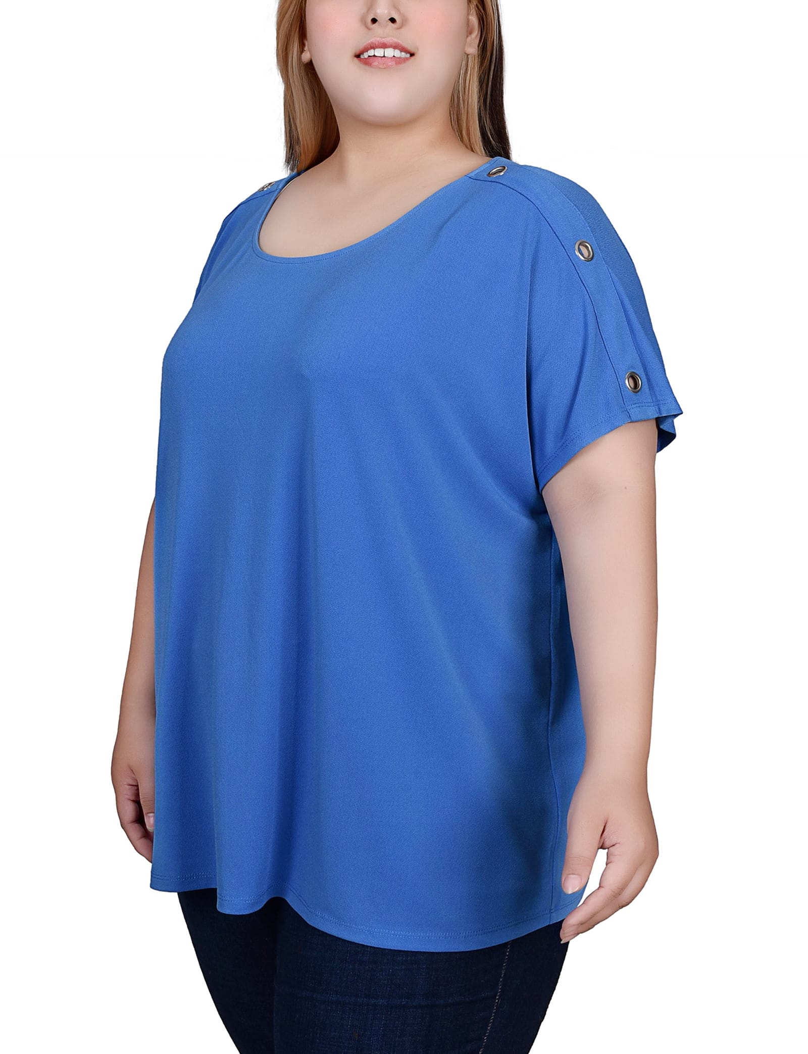 Plus Size Short Sleeve Extended Sleeve Tunic Top thumbnail 2
