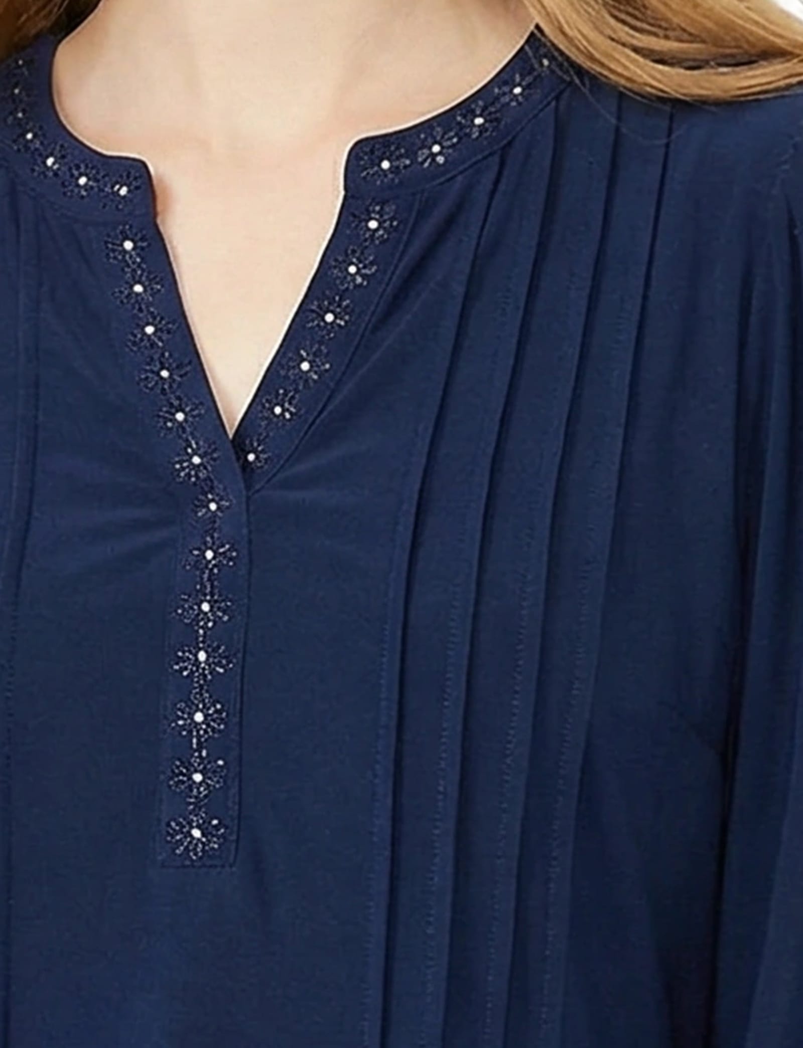 Long Sleeve Pleat Front Roll Tab Top thumbnail 2