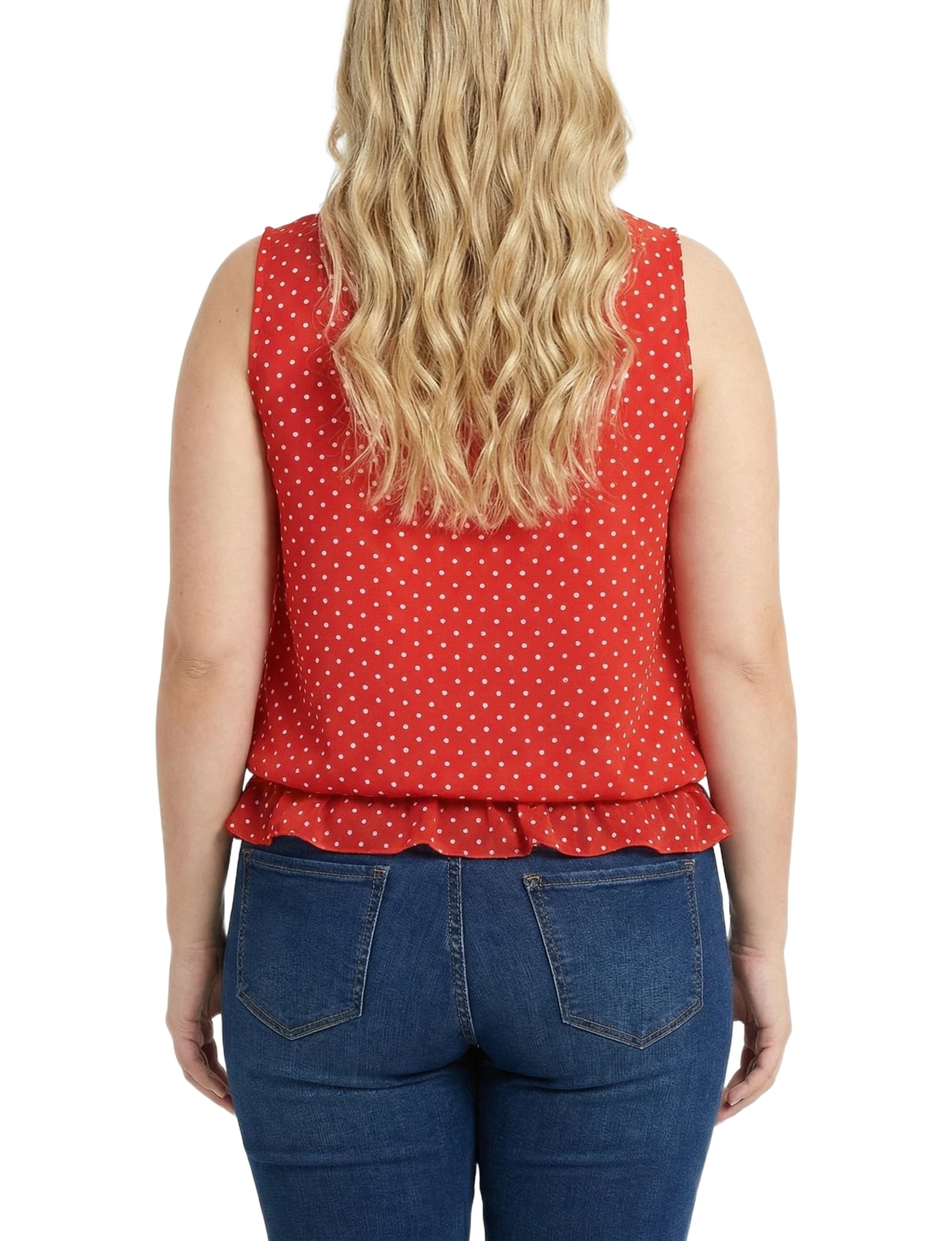 Plus Size Sleeveless Ruffle Flounced Blouse thumbnail 3