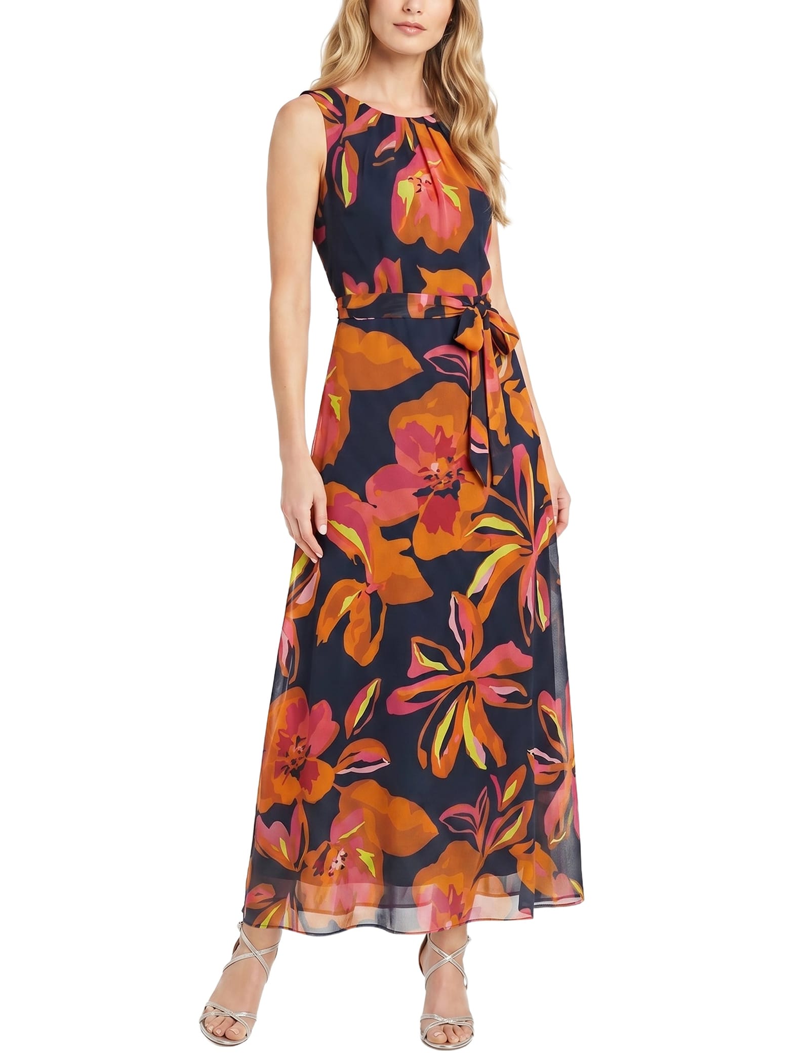 Black Orange Floral / L