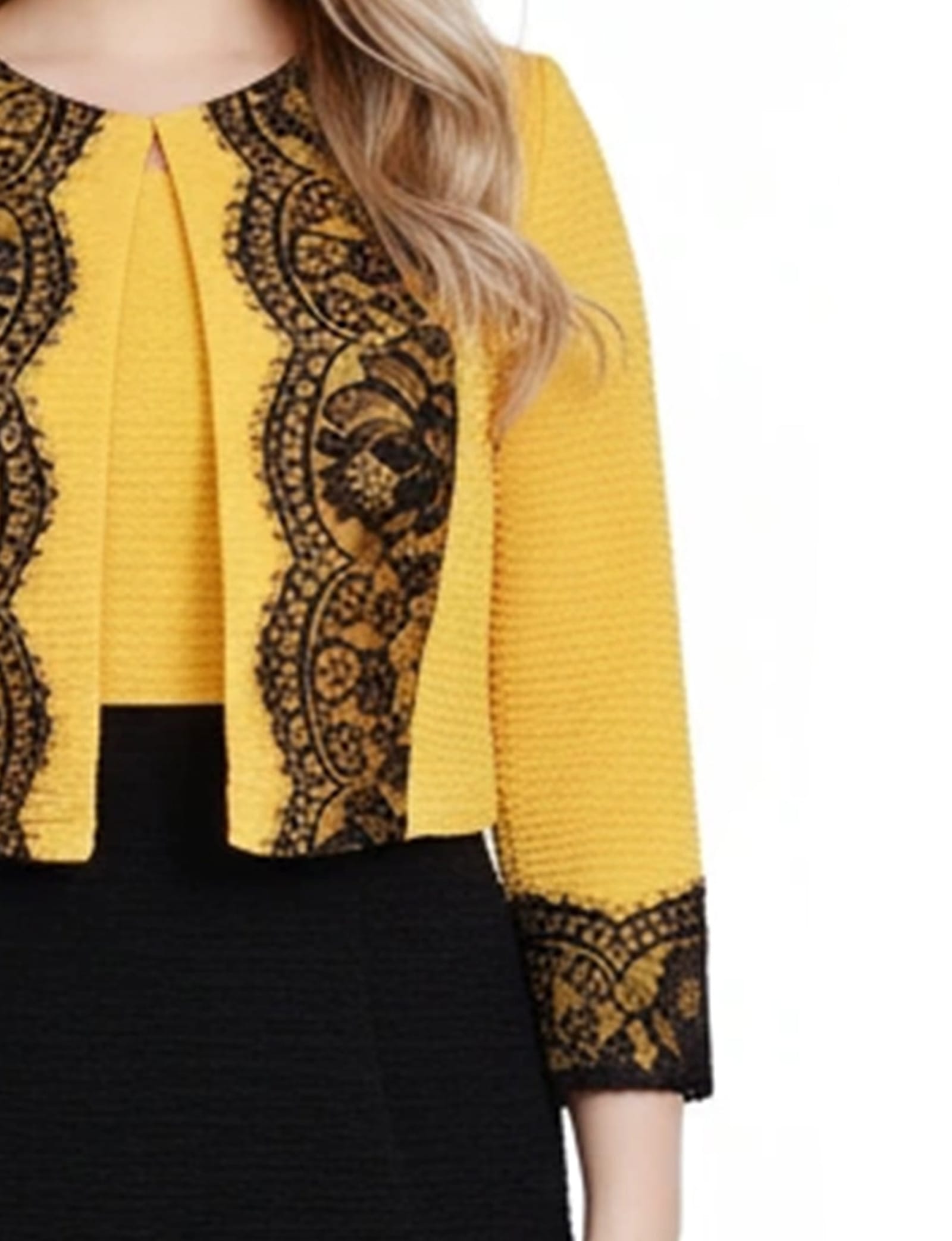 Lace-Detail Two Piece Textured Knit Dress Set thumbnail 4