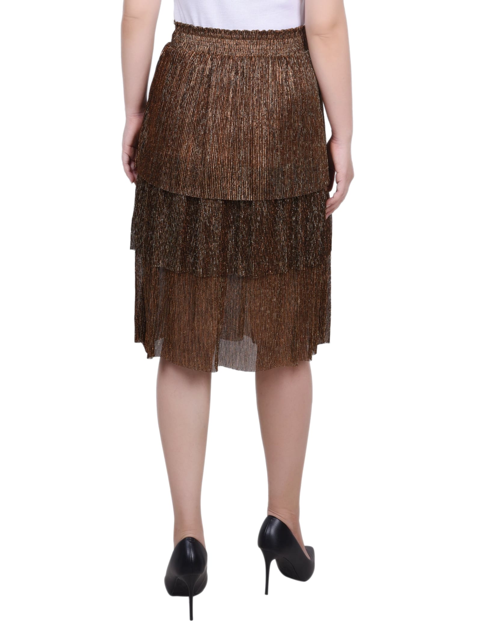 Petite Tiered Mesh Plisse Skirt thumbnail 4
