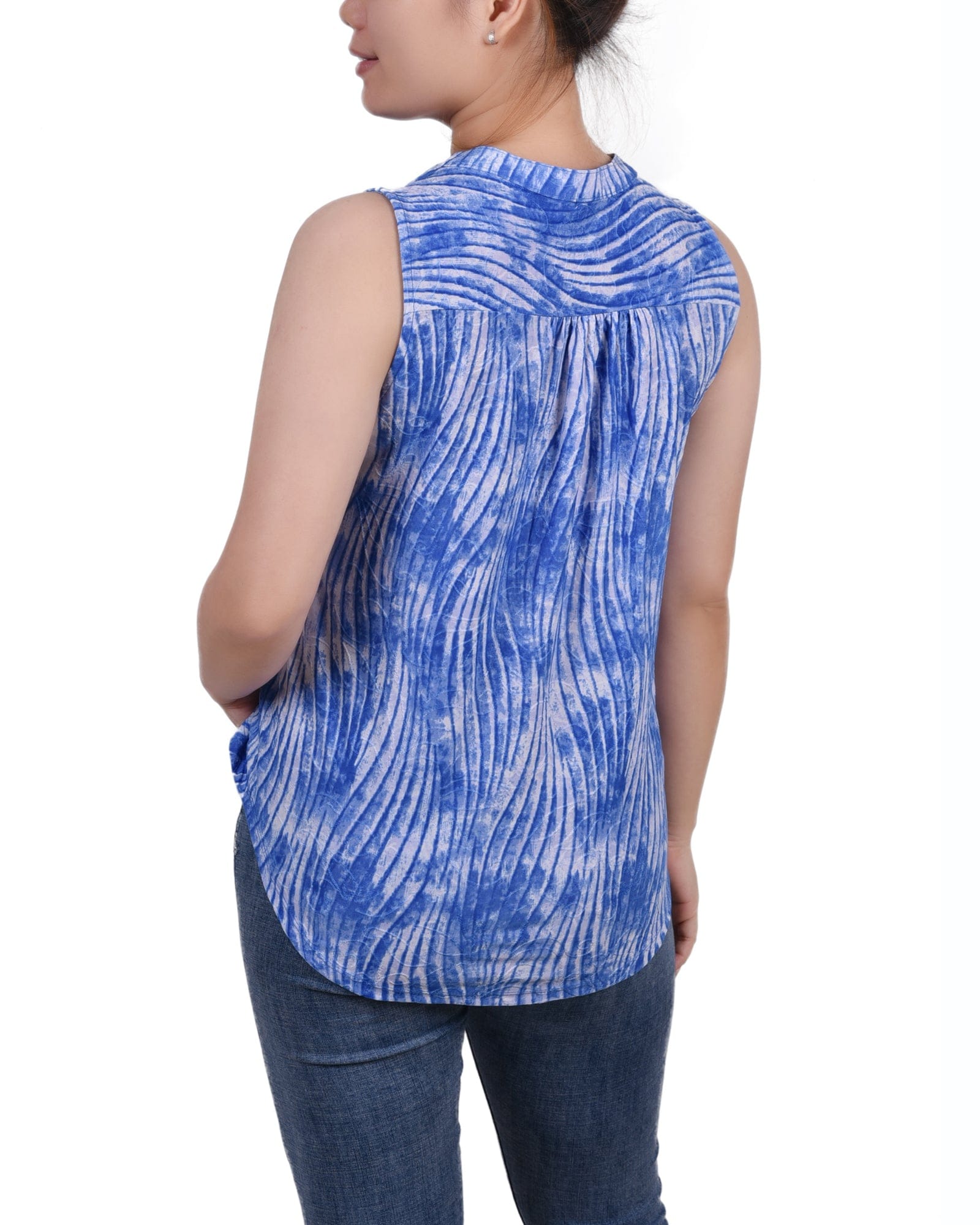 Petite Sleeveless Jacquard Y Neck Top thumbnail 2