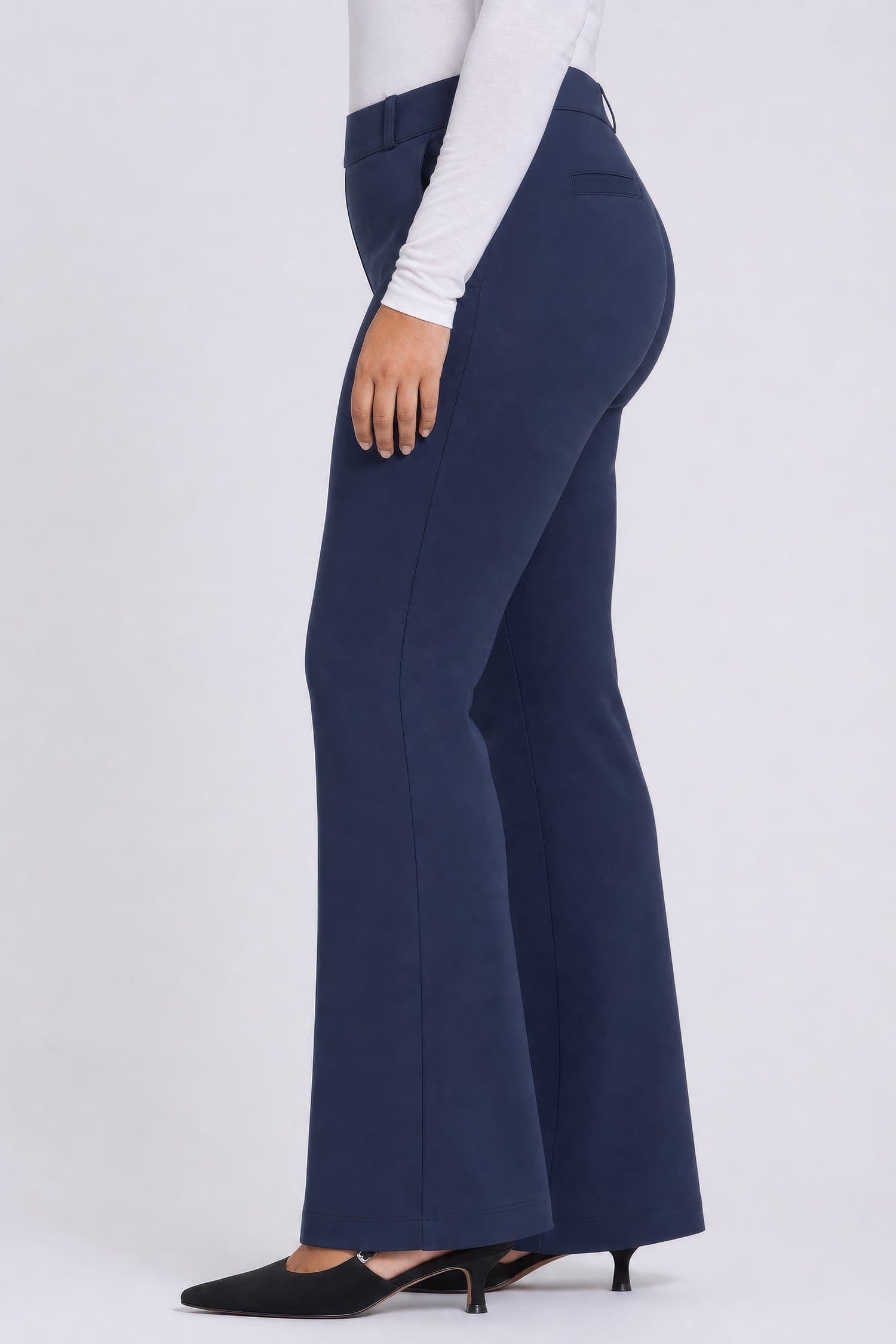 Pull-on Flared Trouser Pants in Plus Size thumbnail 3