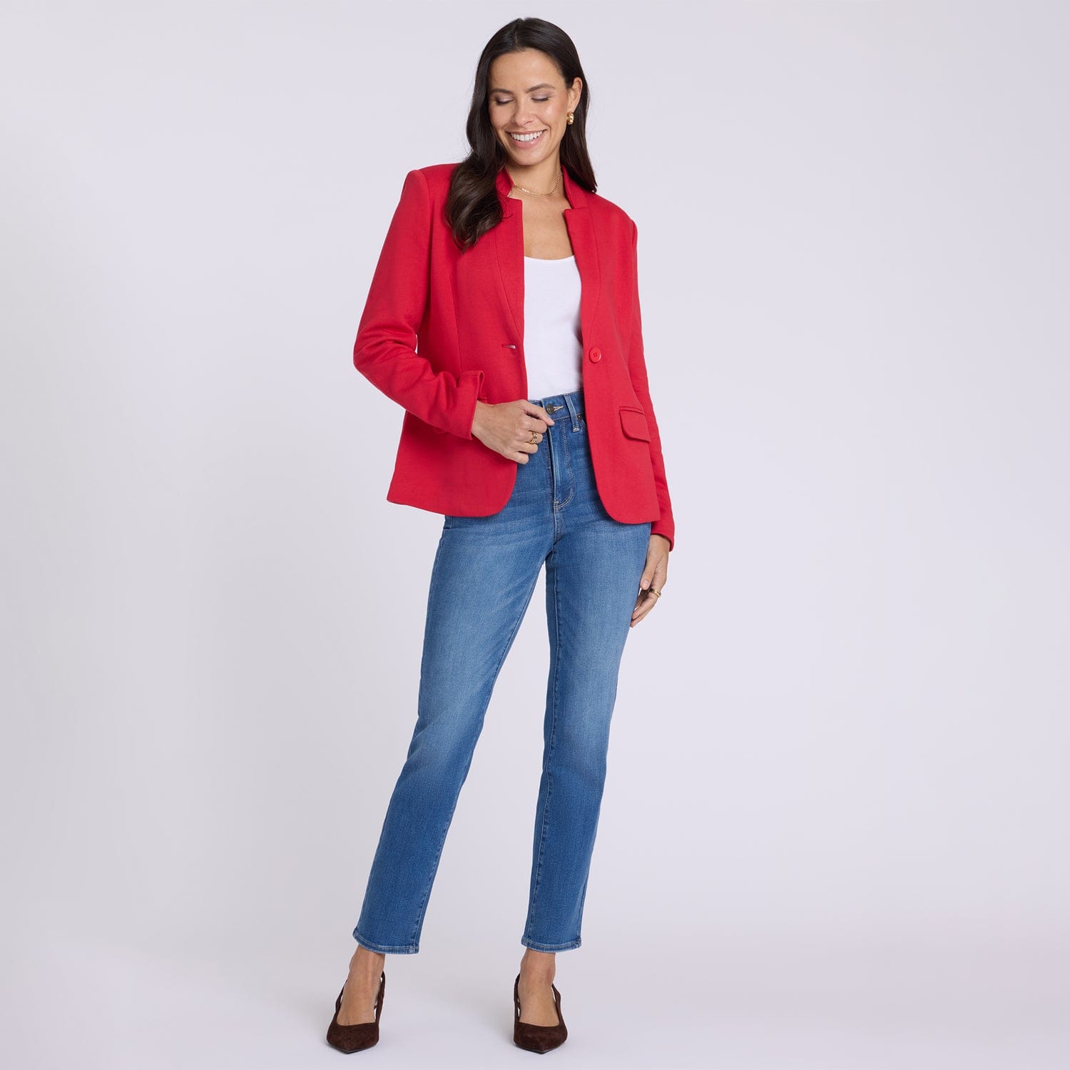 Sheri Slim Straight Jeans in Petite thumbnail 6
