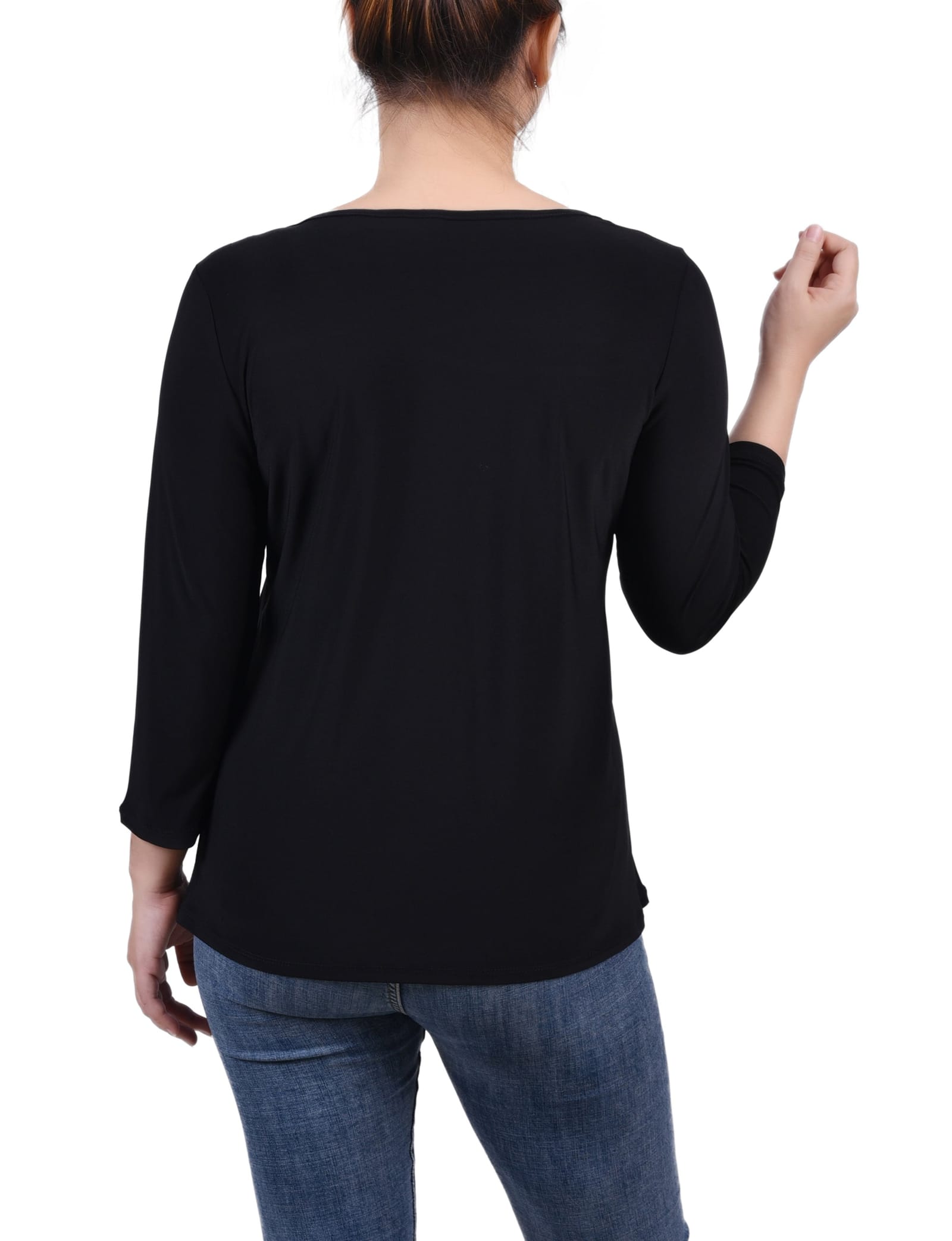 Petite 3/4 Sleeve Cutout Top thumbnail 3