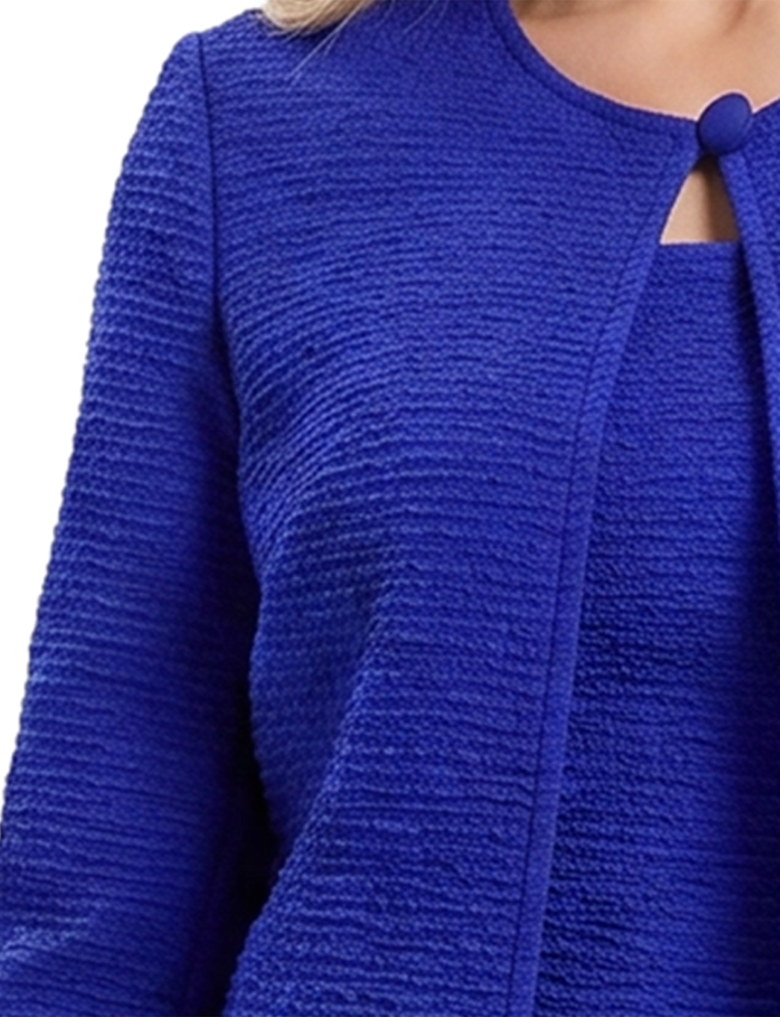 Petite Textured Knit 3/4 Sleeve 2-Piece Dress Set thumbnail 3