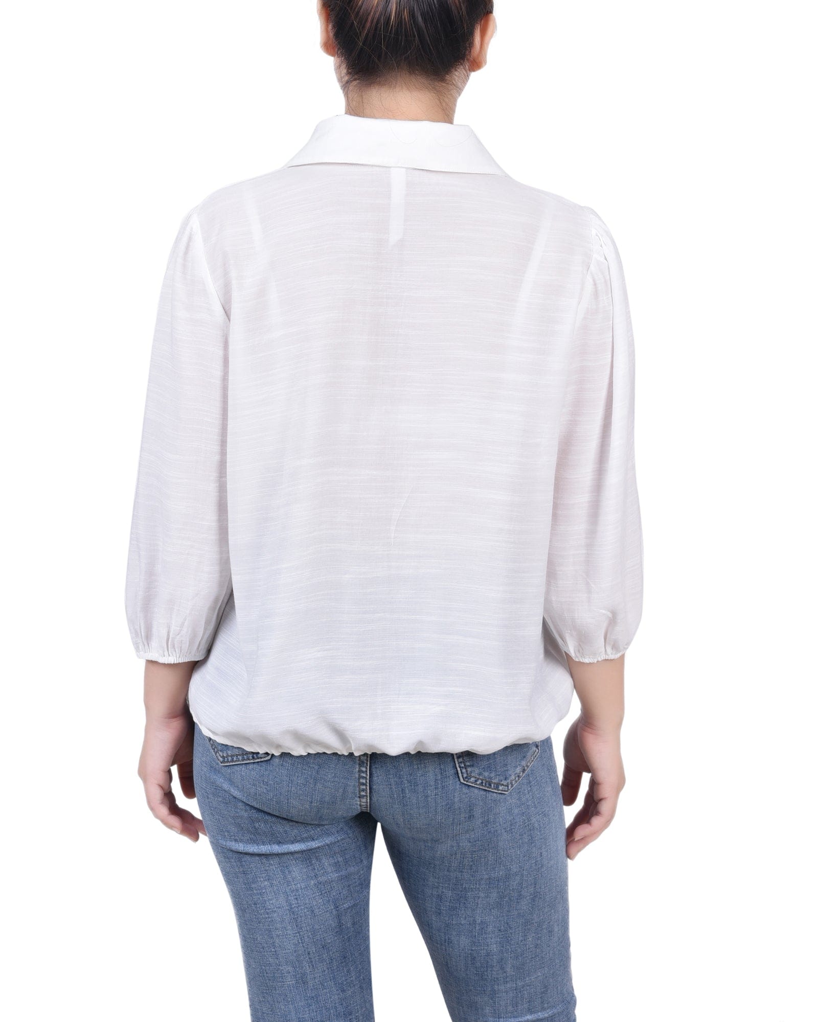 3/4 Sleeve Drawstring Blouse thumbnail 3