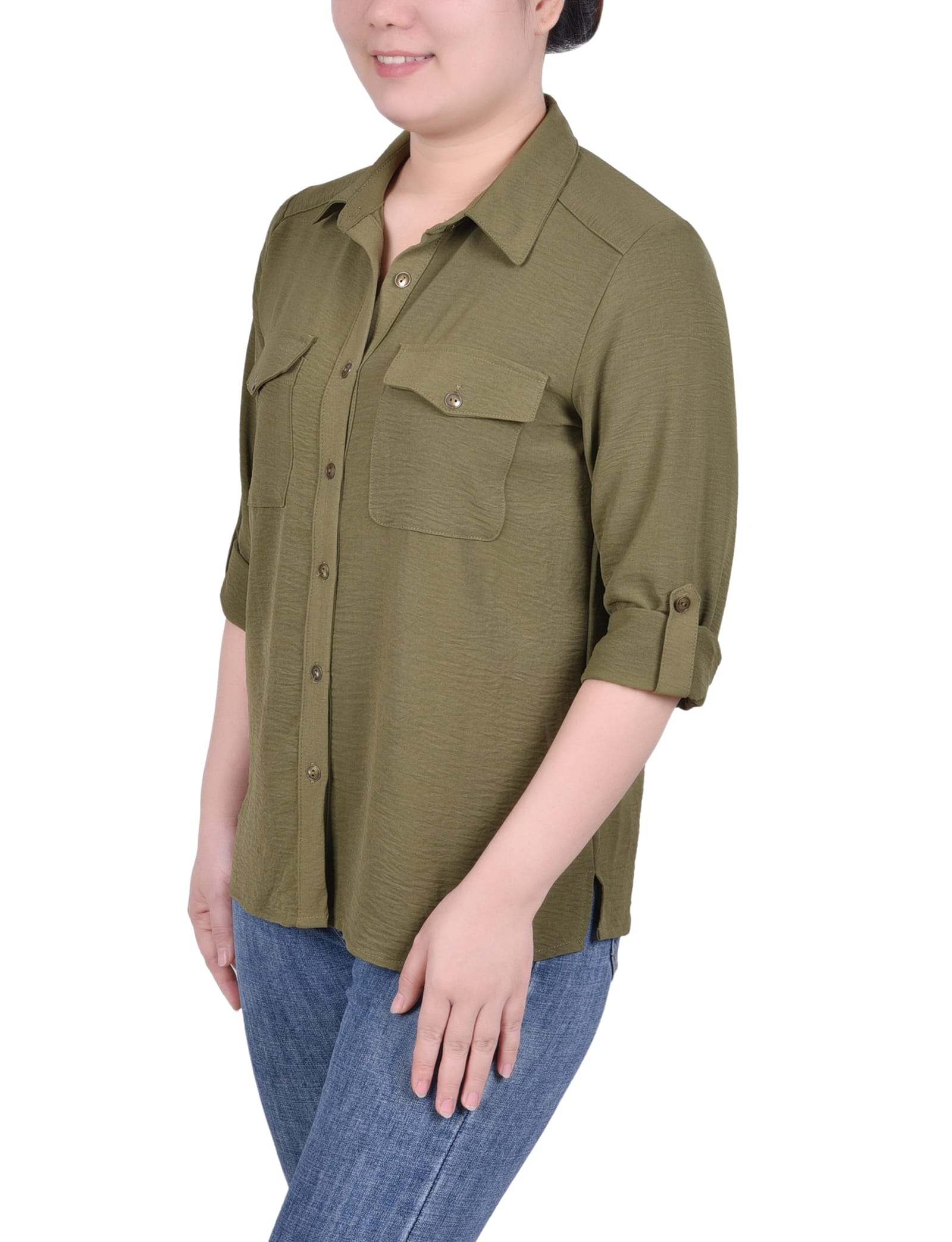 Petite Roll Tab Blouse thumbnail 2
