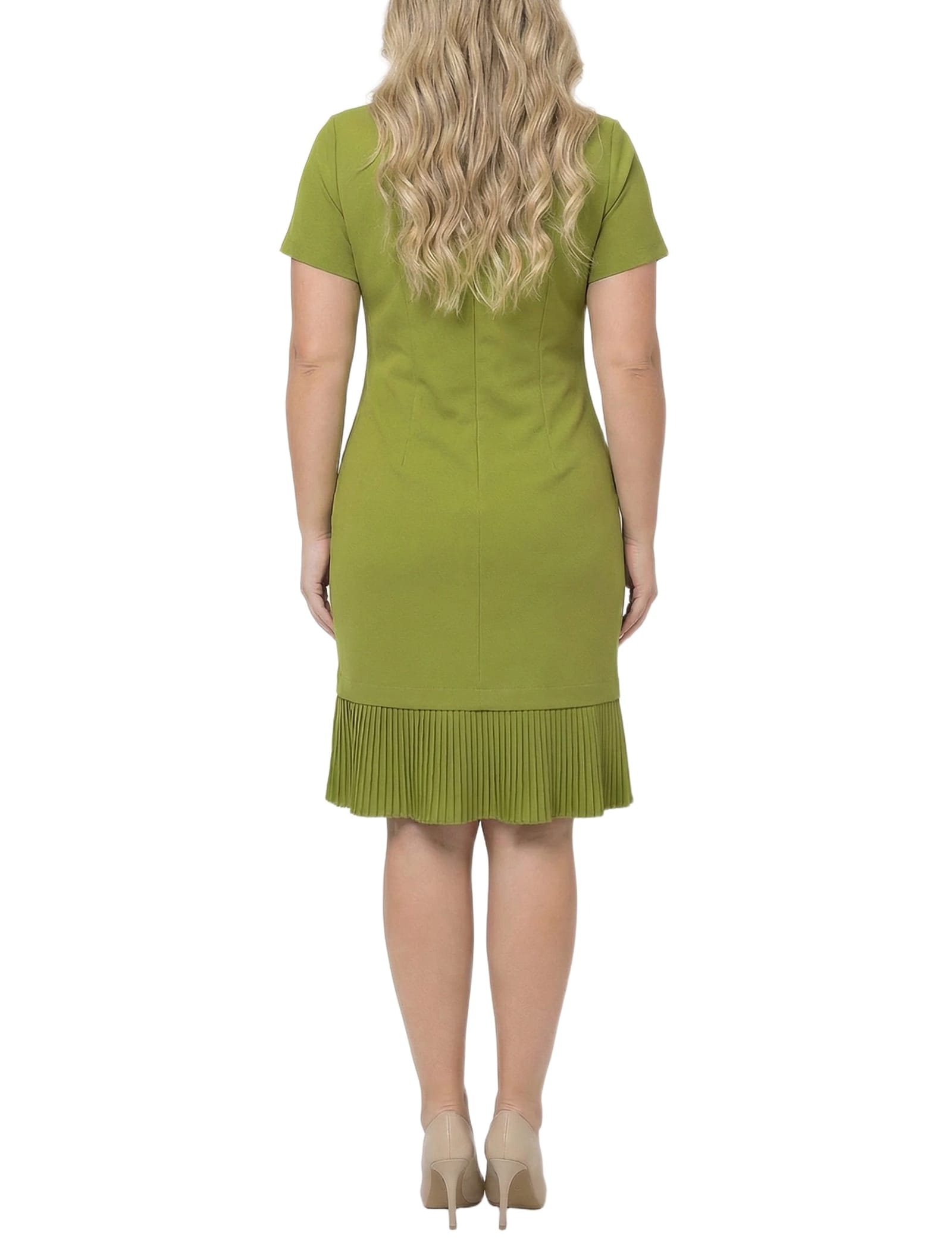 Plus Size Short Sleeve Pleat Hem Dress thumbnail 3